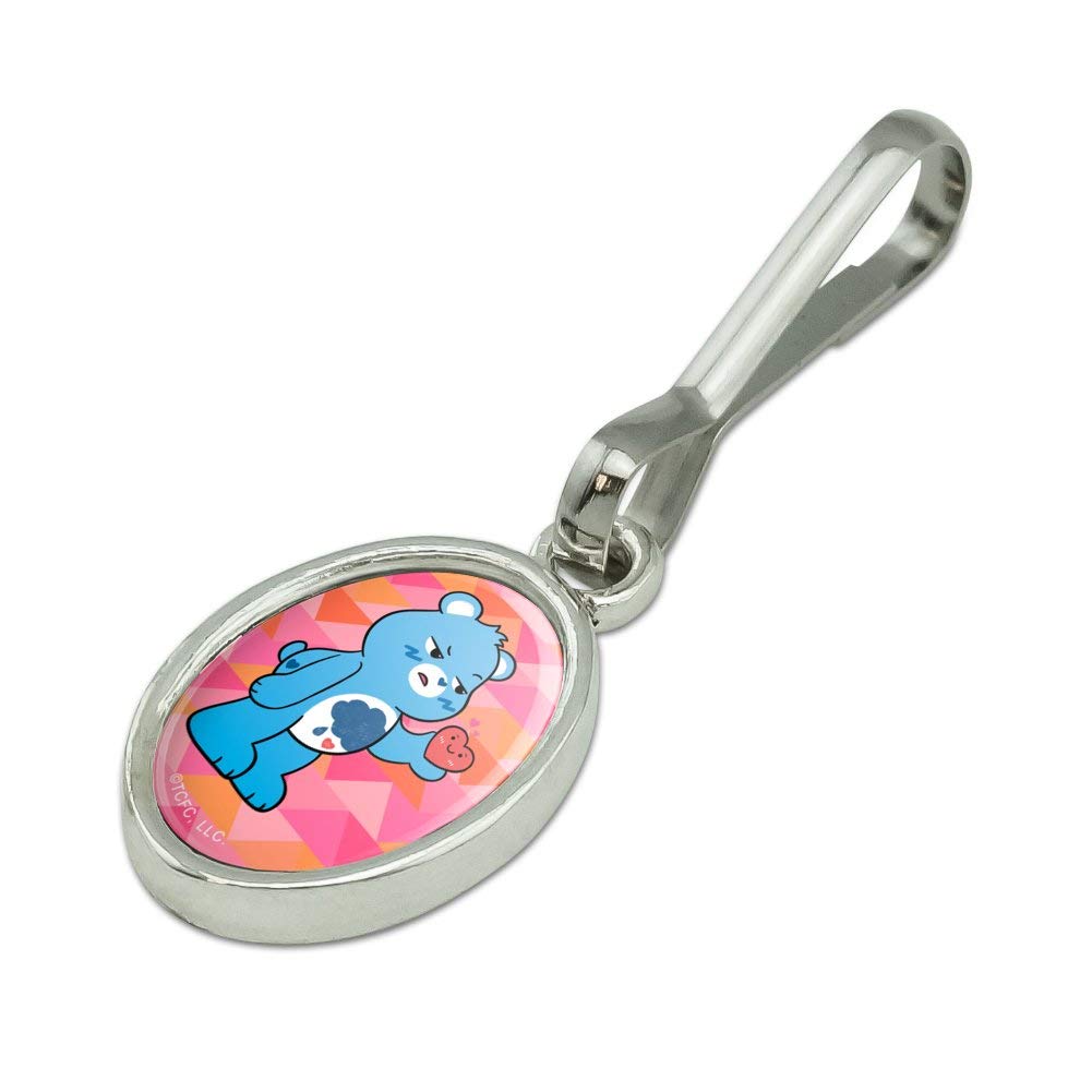 Care Bears Unlock the Magic Grumpy Bear Antique Oval Charm - Cute Zipper Pull Accessory for Backpacks, Purses & Luggage | Perfect Gift for Kids & Collectors