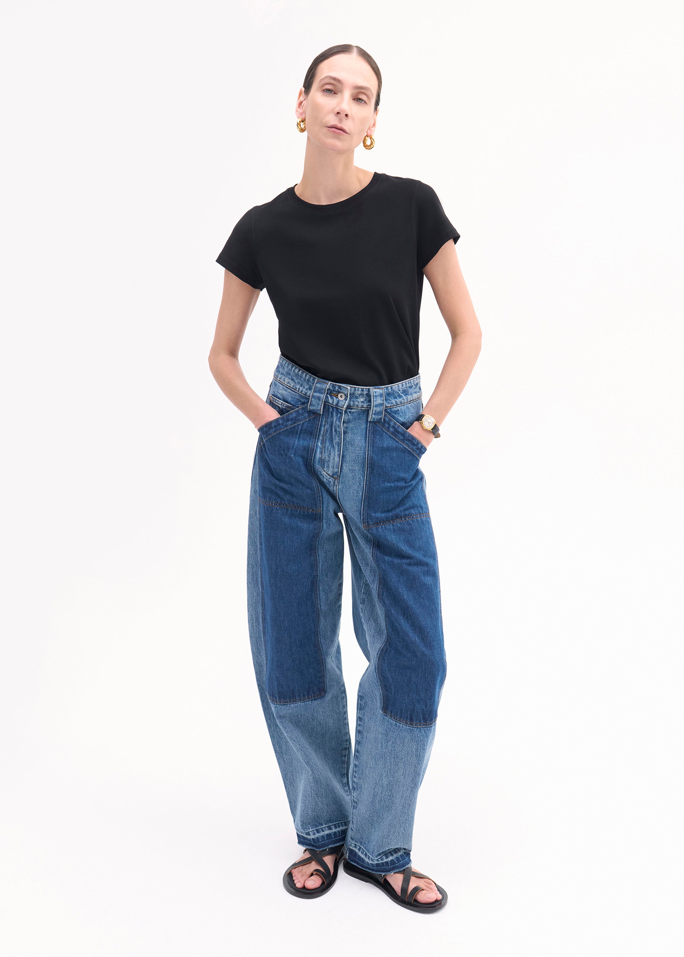 Premium Cotton Jersey Fitted Tee for Women - Soft & Comfortable Black T-Shirt - Perfect for Casual Wear, Layering & Everyday Outfits