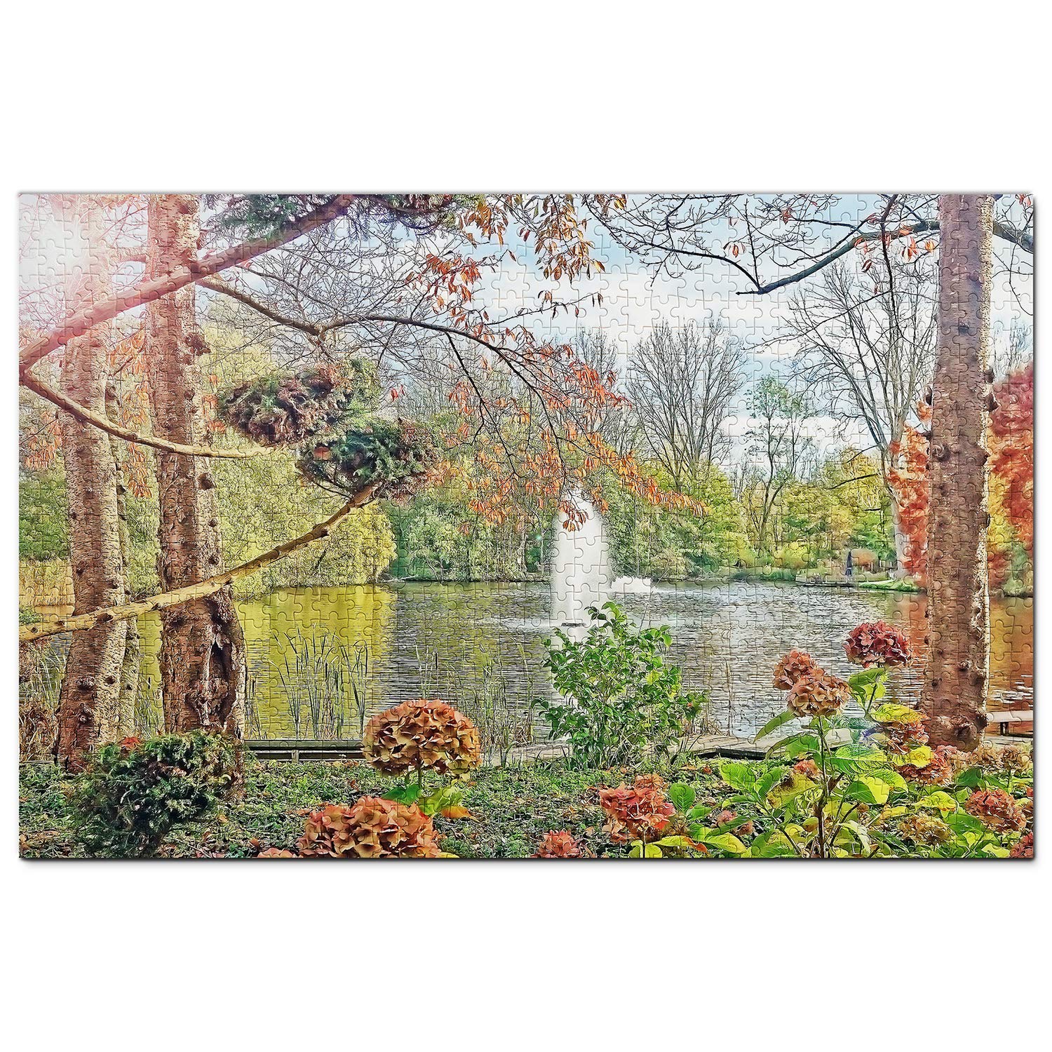 1000-Piece Holland Vondel Park Amsterdam Jigsaw Puzzle - Premium Wooden Travel Souvenir & Gift for Adults, Perfect for Home Decor, Relaxation & Family Game Night