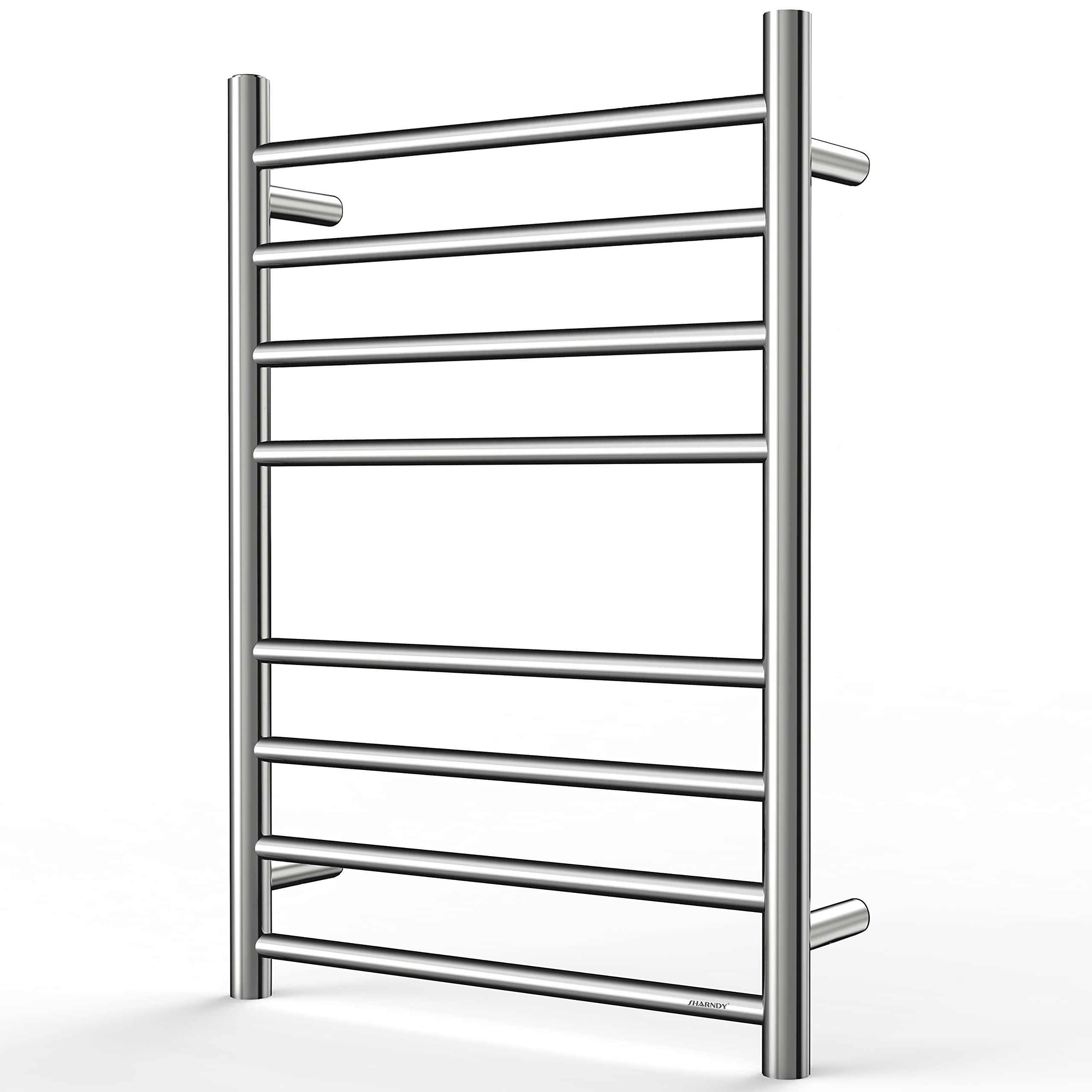 Polished Chrome Electric Heated Towel Warmer - 8 Bar Stainless Steel Wall Mounted Bathroom Towel Rack (70W, 27.56x19.69x4.41 inches) - Perfect for Spa-Like Bathroom Luxury & Quick Drying of Wet Towels