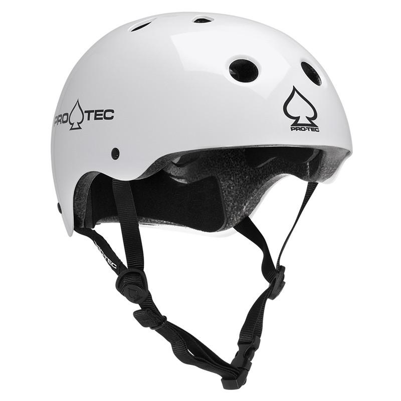 Protec Classic Certified Skateboard Helmet - Gloss White - Protective Gear for Skateboarding, Cycling & Scooters - Safety Certified for Kids & Adults
