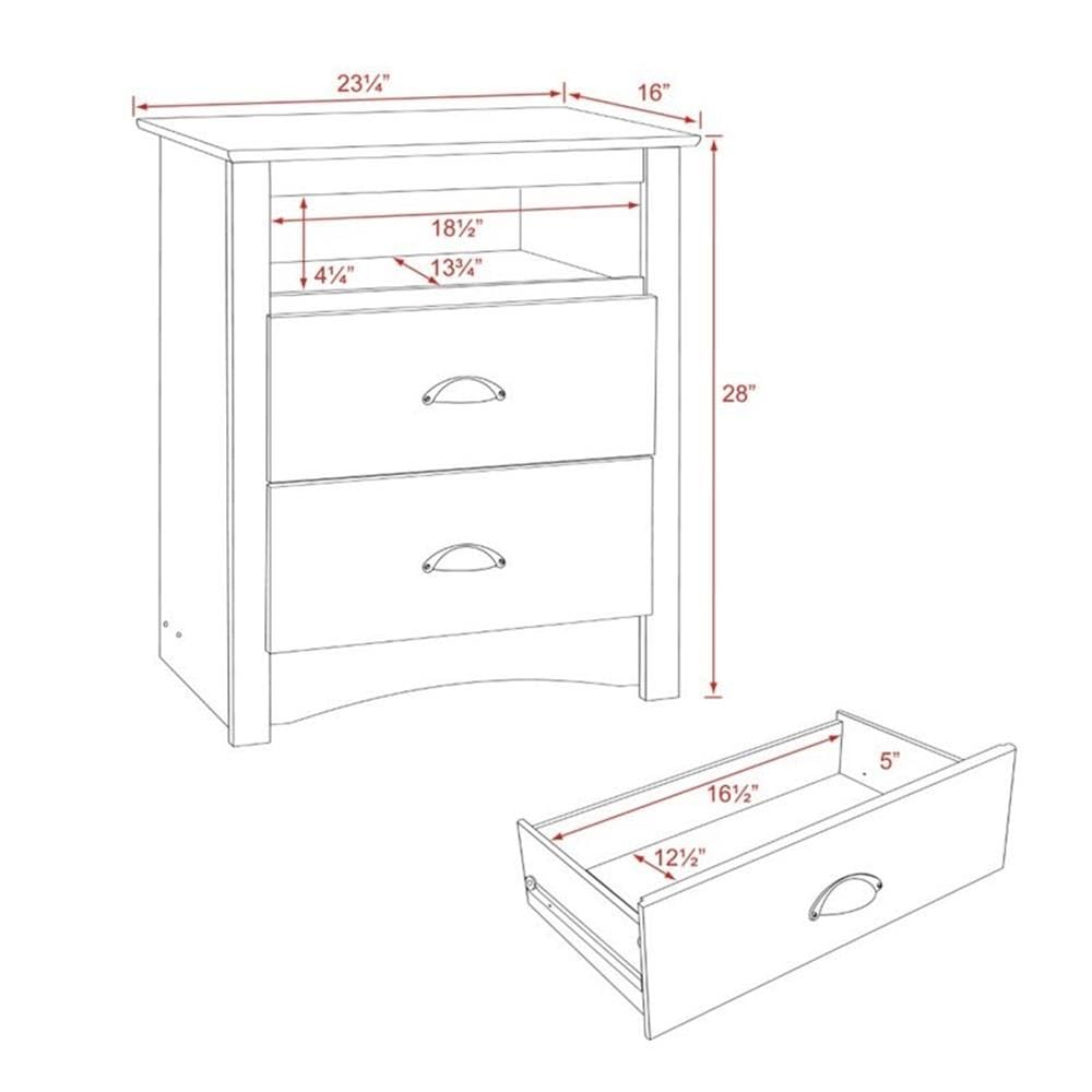 Home Square 3-Piece Queen Bedroom Set - Platform Bed with 2 Tall Nightstands with Drawers | Modern Bedroom Furniture for Small Spaces & Guest Rooms