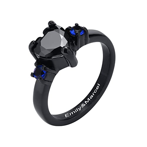 B02.1 Pcs Heart Ring for Women-Custom Black