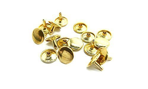 100pcs 10mm Gold Double Sided Tubular Rivets for Leather Craft, DIY Jewelry Making & Bag Repair - Heavy Duty Metal Fasteners for Handmade Accessories