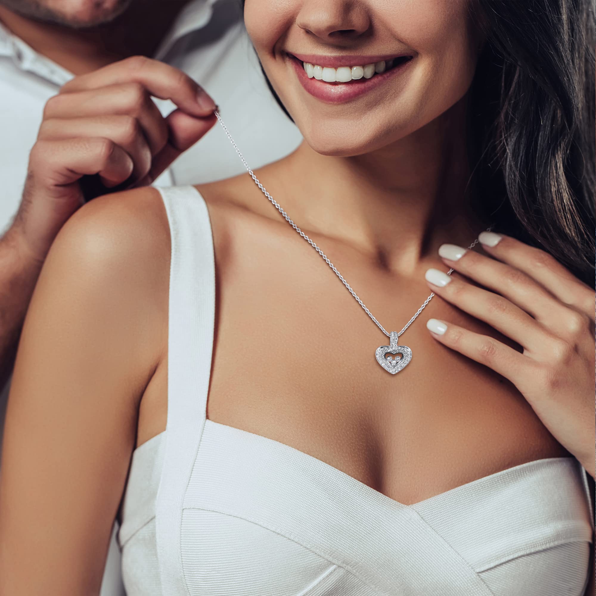 TRYNDI Romantic Heart Necklace for Women - Elegant Jewelry Gift for Wife, Girlfriend, Mom on Christmas, Anniversary, Birthday | Perfect for Date Nights, Valentine's Day & Special Occasions