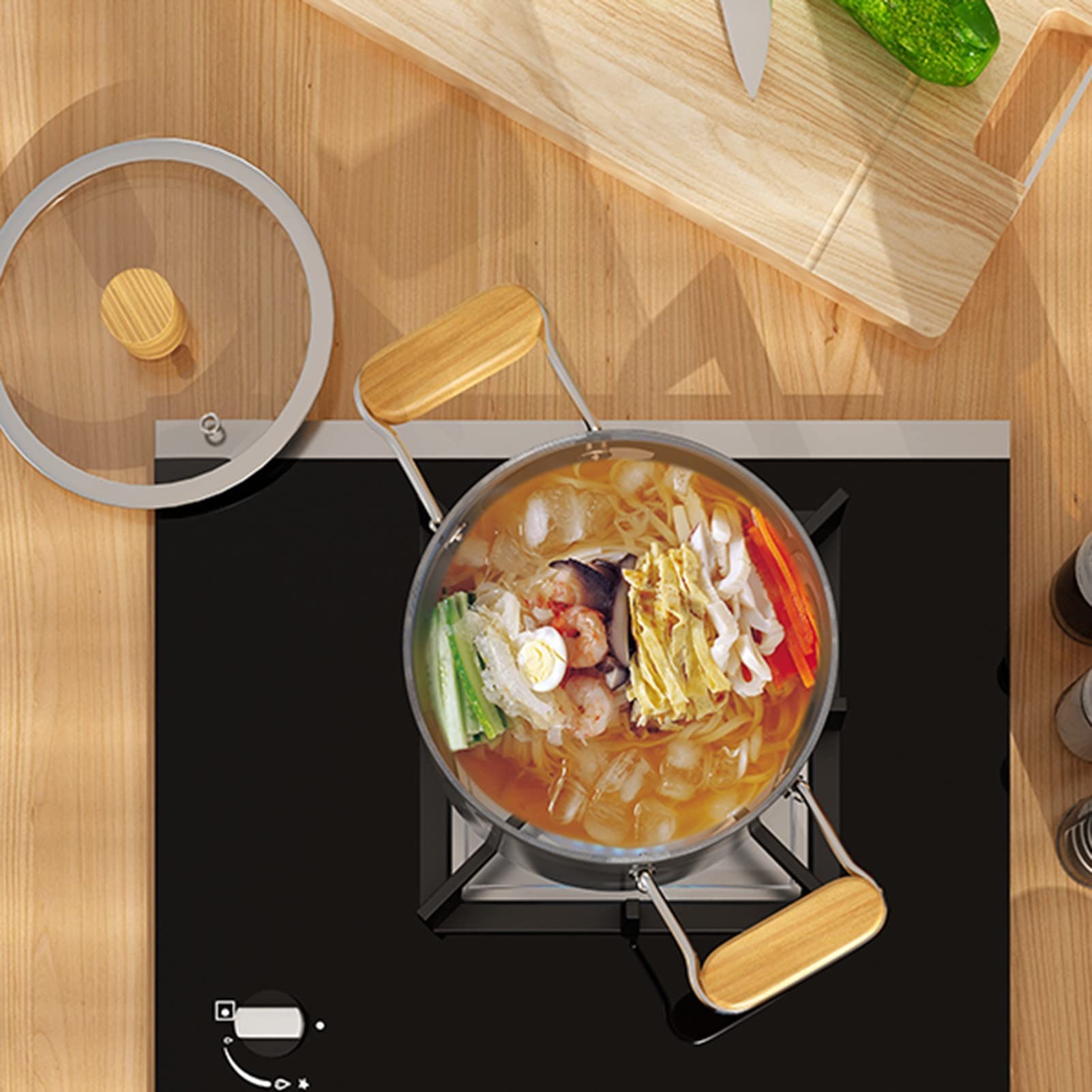 Nonstick Borosilicate Glass Casserole Dish with Lid - 3.5L Oven, Freezer & Dishwasher Safe Milk Pan - Perfect for Baking, Meal Prep & Food Storage (Clear Color)