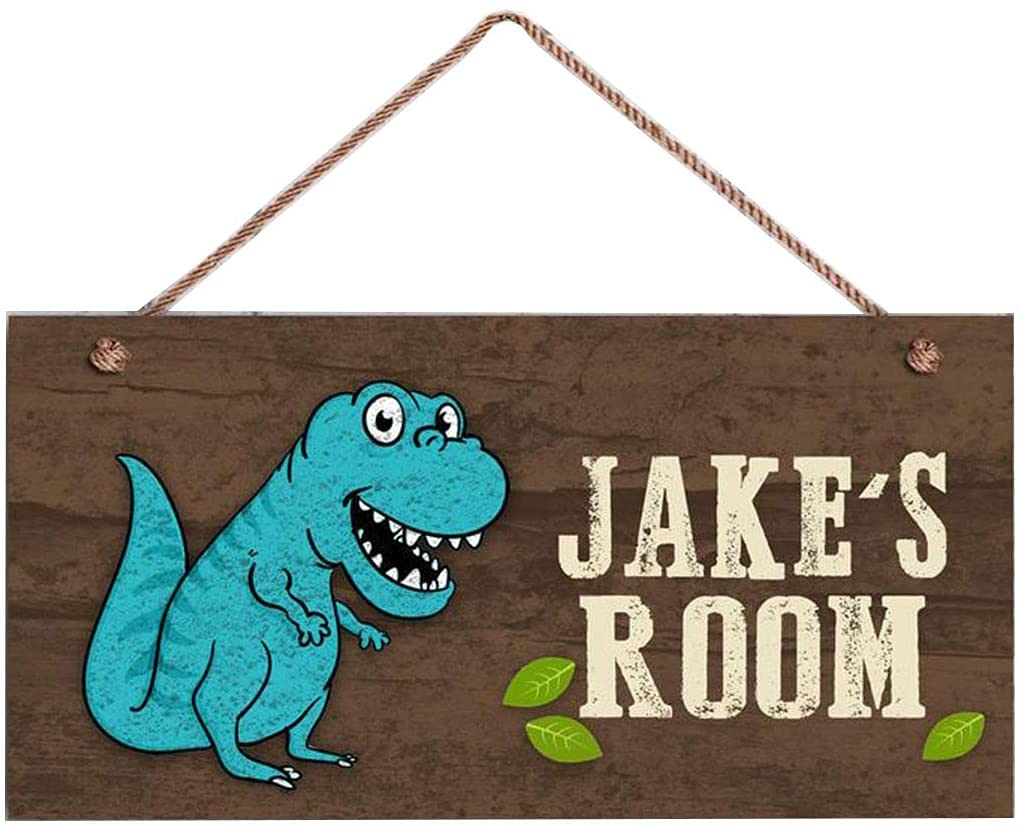 Personalized Dinosaur Wall Sign - Custom Kids Room Decor, Nursery Wall Art for Baby Boy & Girl - Perfect for Bedroom, Playroom & Birthday Party Decorations