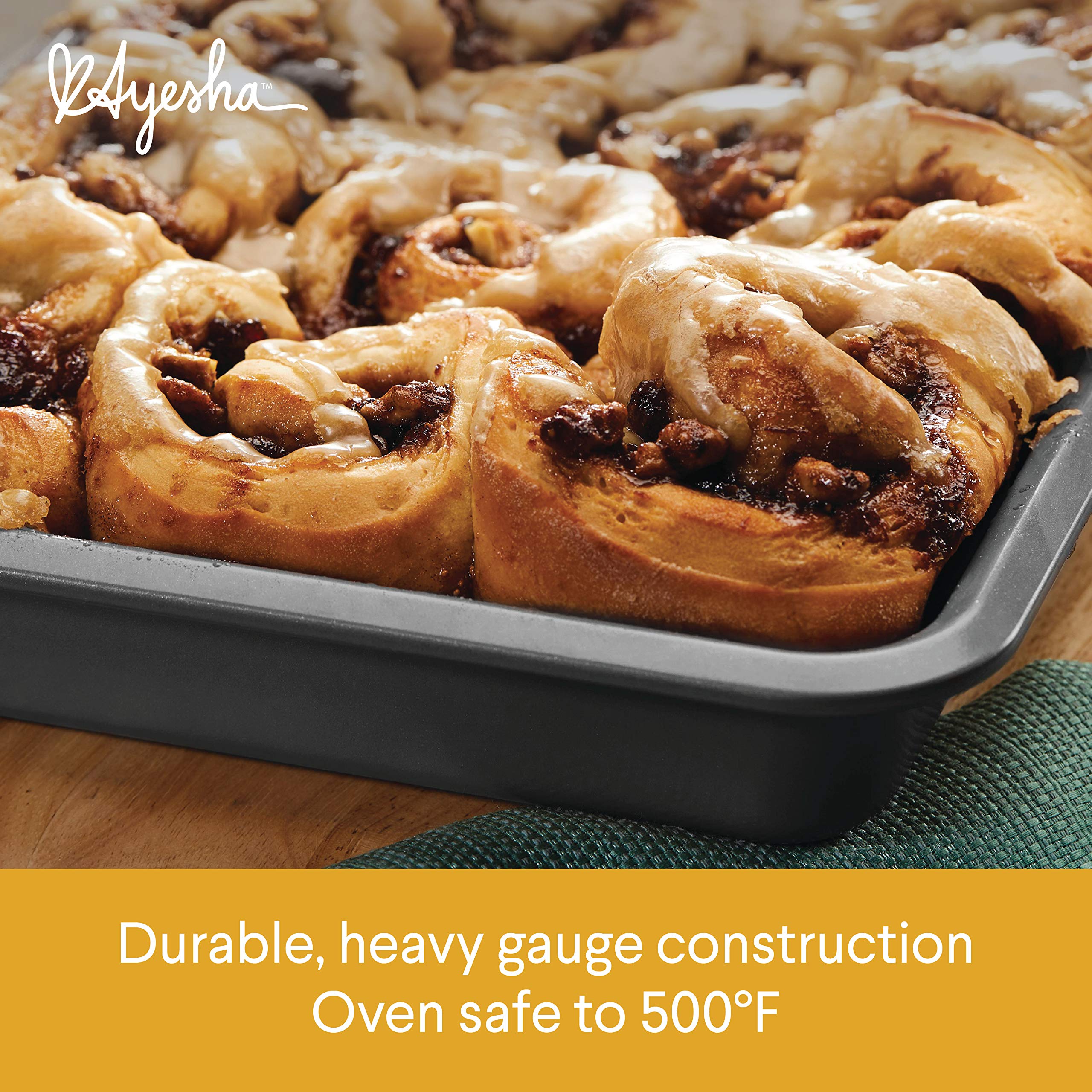 Ayesha Curry 6-Piece Nonstick Bakeware Set - Bread Pan, Cookie Sheet, Baking Pan, Cake Pans - Silver | Perfect for Home Baking, Holiday Cooking & Gift Giving