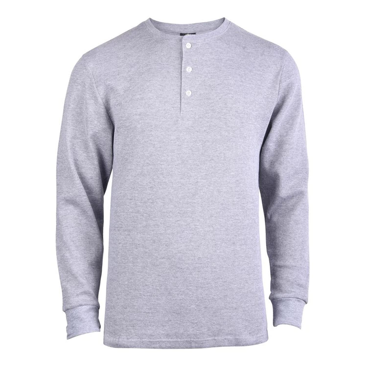 Men's Waffle Thermal Henley Shirt - Long Sleeve Casual Tee for Winter Warmth & Layering | Perfect for Outdoor Activities, Workwear & Everyday Comfort