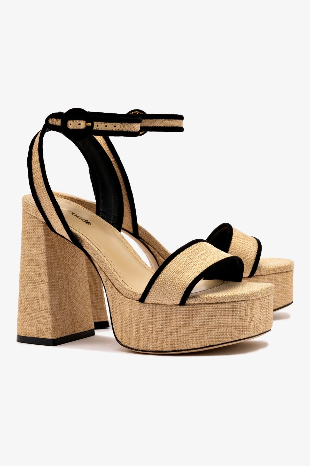 Beige Raffia Dolly Sandal with Black Trimming - Women's Summer Casual Shoes for Beach, Vacation, and Everyday Wear