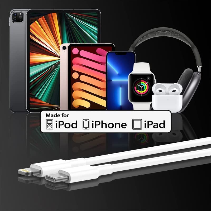 AILKIN MFi Certified USB C to Lightning Cable 20W Fast Charger for iPhone 14/13/12/11/X/8 - White - Fast Charging & Data Sync - Perfect for Home, Office & Travel Use