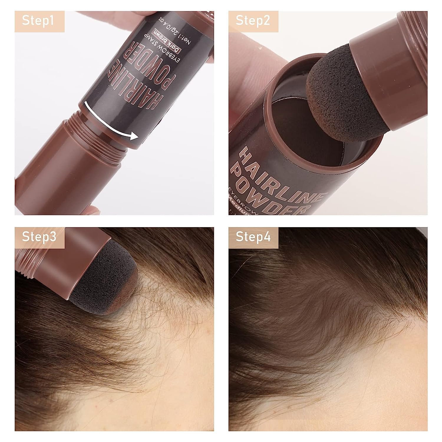 Natural Hairline Powder & Shading Sponge Pen - Waterproof Root Touch Up Concealer for Thinning Hair | Long Lasting, Buildable Eyebrow Makeup | Perfect for Daily Use, Special Occasions & Travel