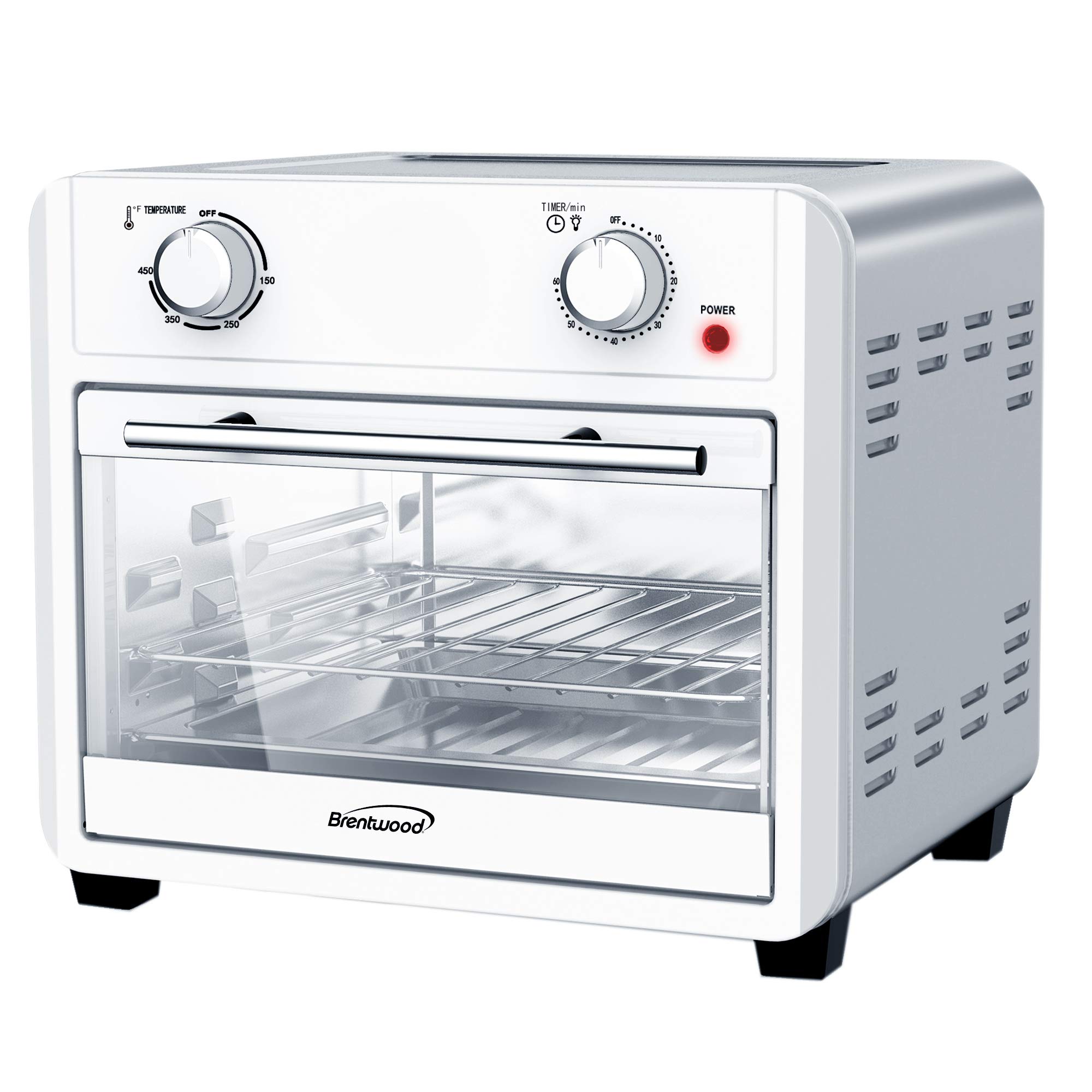 Brentwood AF-2400SI 24-Quart Convection Air Fryer Toaster Oven with 60-Minute Timer - Silver - Perfect for Baking, Roasting, and Air Frying - Ideal for Small Kitchens, Dorms, and Apartments