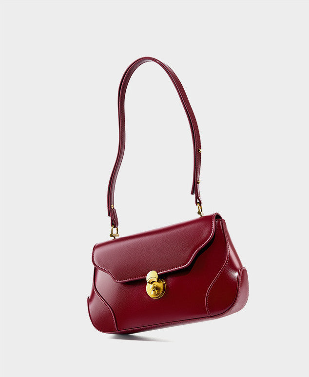 Stylish Small Leather Shoulder Bag for Women - Genuine Leather Crossbody Purse with Adjustable Strap - Perfect for Daily Use, Travel, and Work Commute