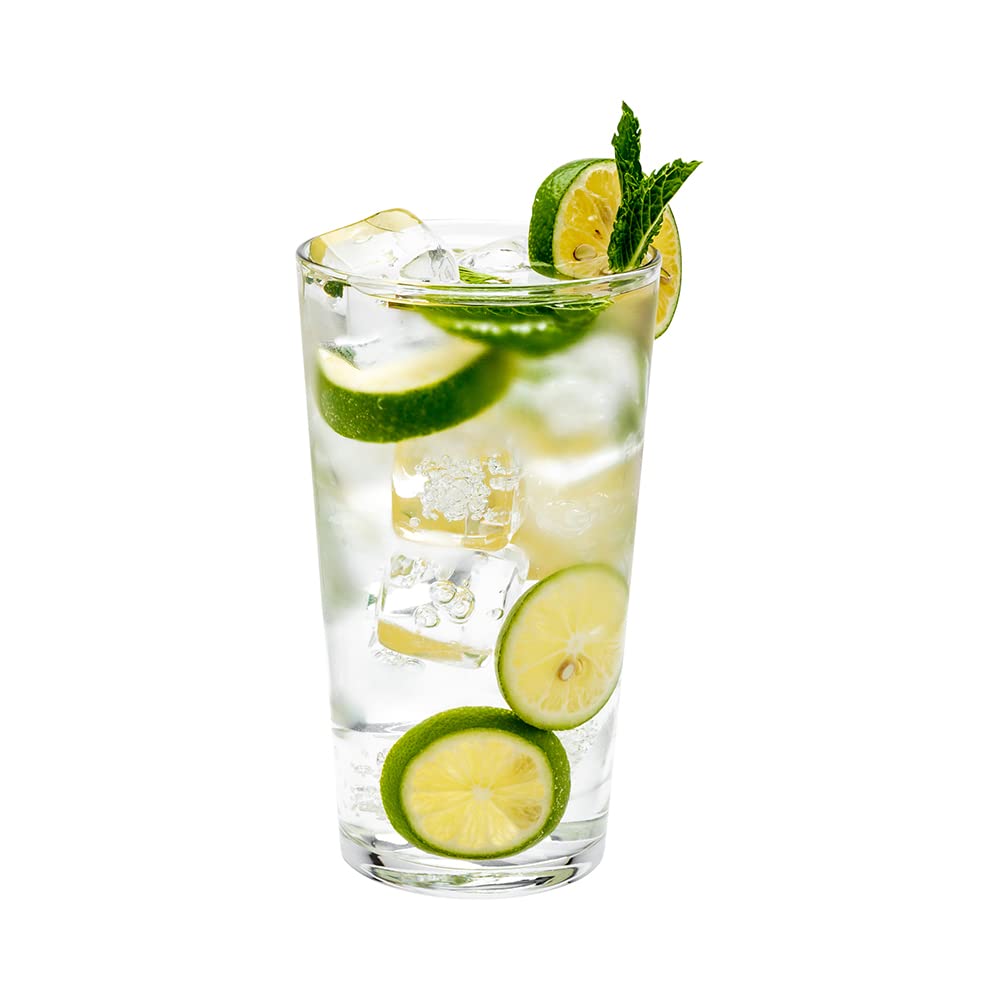 Premium Sumi 19oz Beverage Glasses Set of 6 - Fine-Blown Tempered Glass for Water, Juice & Soda - Ideal for Restaurants, Bars, Home Dining & Entertaining