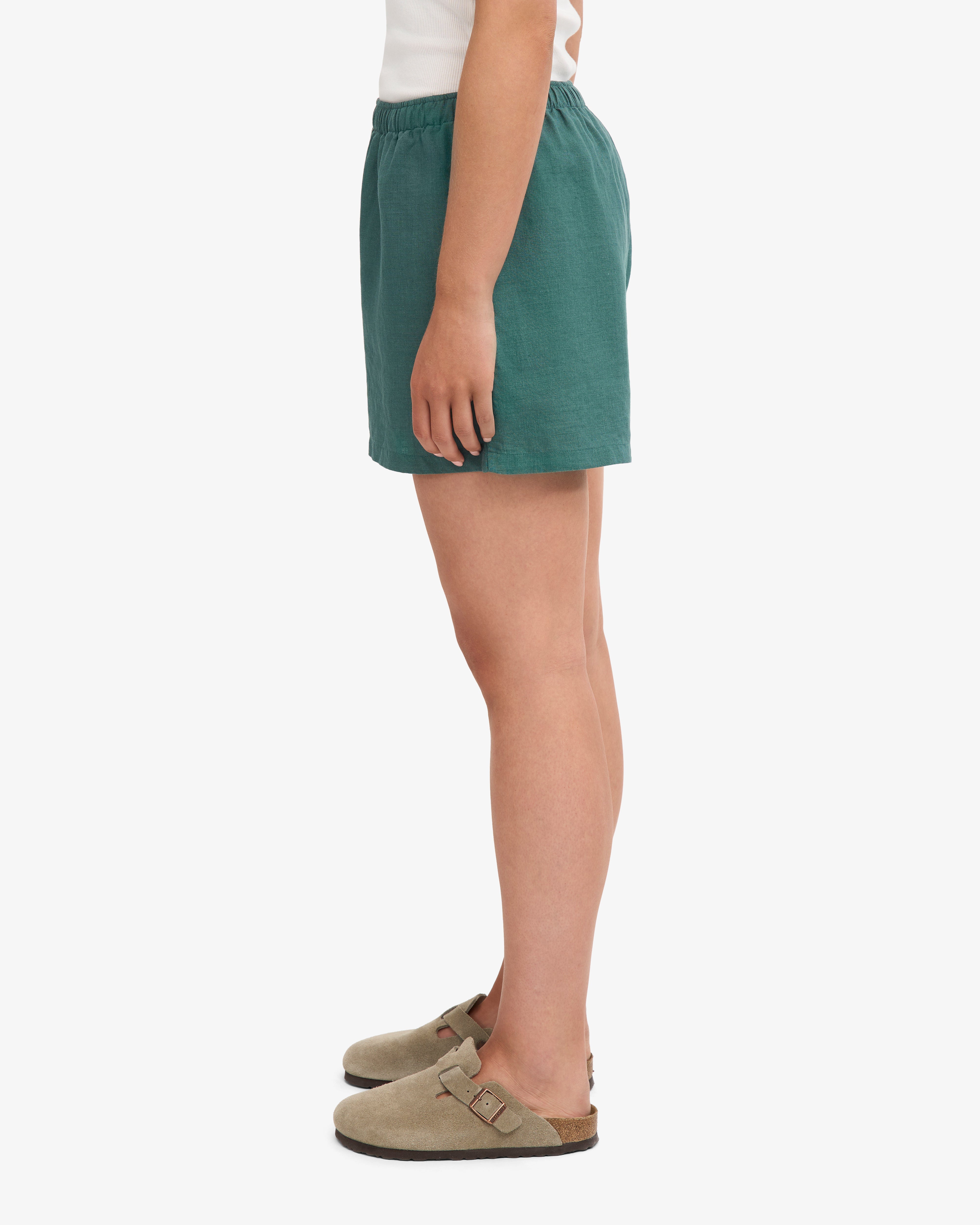 Breathable Linen Shorts for Women - Comfortable & Stylish Ocean Green Summer Shorts | Perfect for Beach, Vacation & Casual Outings