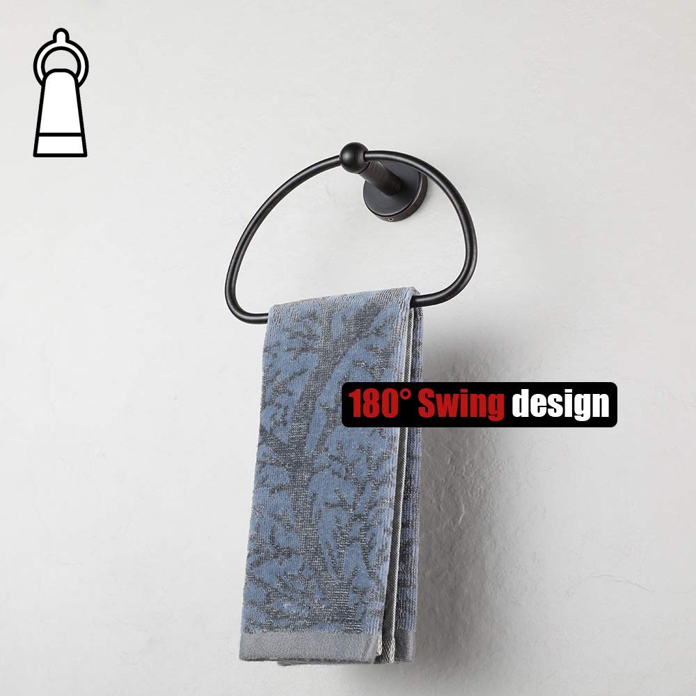 Oil Rubbed Bronze Towel Ring Holder - 7