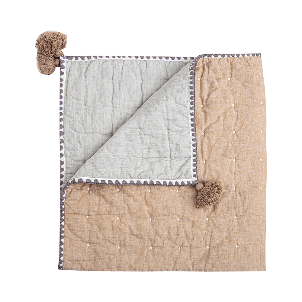 Ezra Copper Quilted Blanket - Soft & Luxurious Thermal Throw for Bed, Couch & Travel - Perfect for Winter Warmth & Home Decor