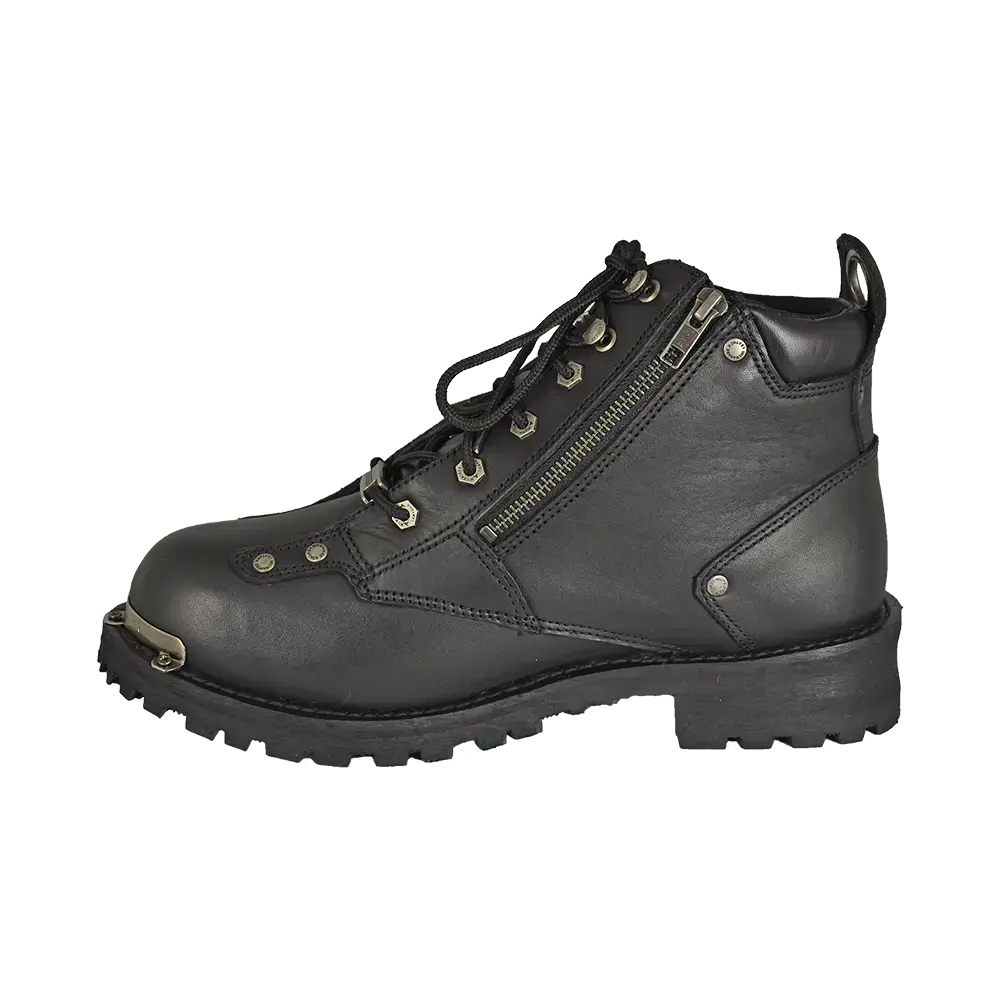 Milwaukee Leather Men's 6-Inch Double Zip Lace-Up Motorcycle Boots - Durable Riding Boots for Cruiser & Sport Bikes - Perfect for Long Rides & Daily Commuting