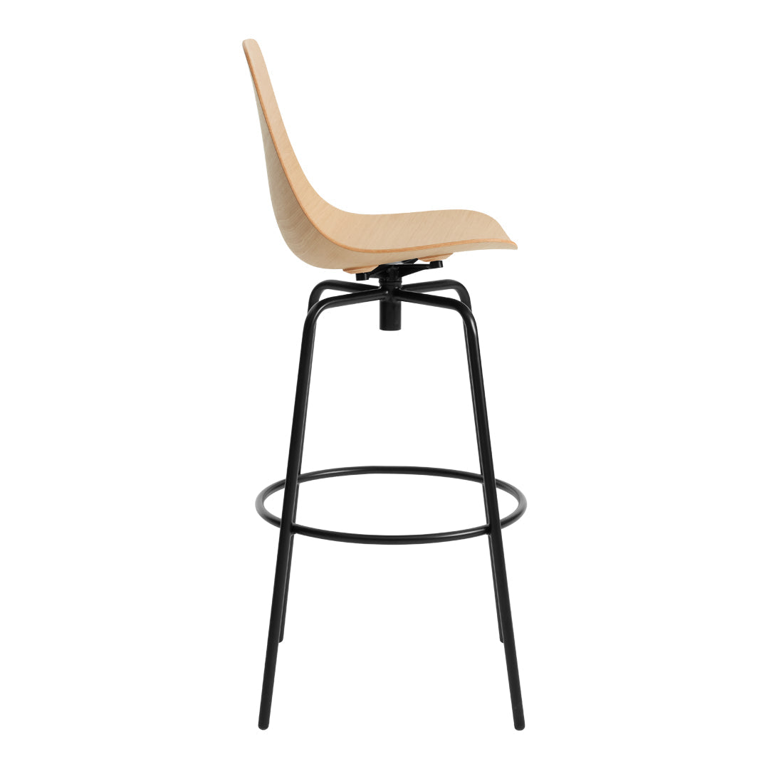 Clean Cut Barstool with Swivel Base - Modern Kitchen & Bar Stool for Home, Restaurant, and Cafe Use
