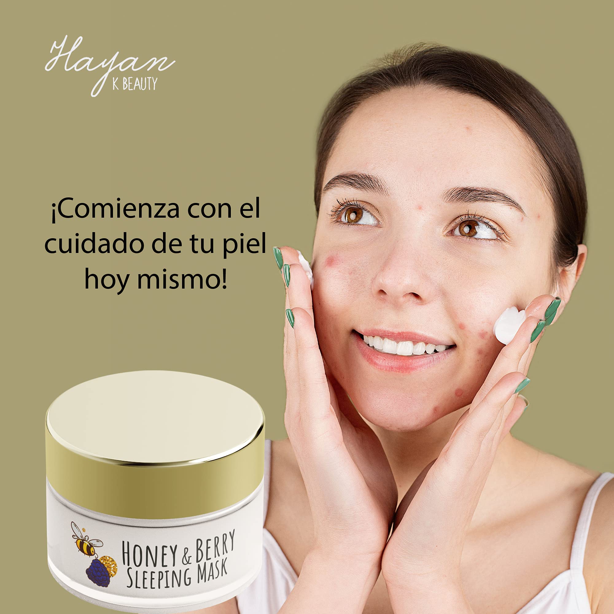 HAYAN K BEAUTY Honey & Berry Overnight Sleeping Face Mask - Hydrating & Brightening Night Cream for Glowing Skin | Perfect for Dry, Dull Skin & Overnight Skincare Routine