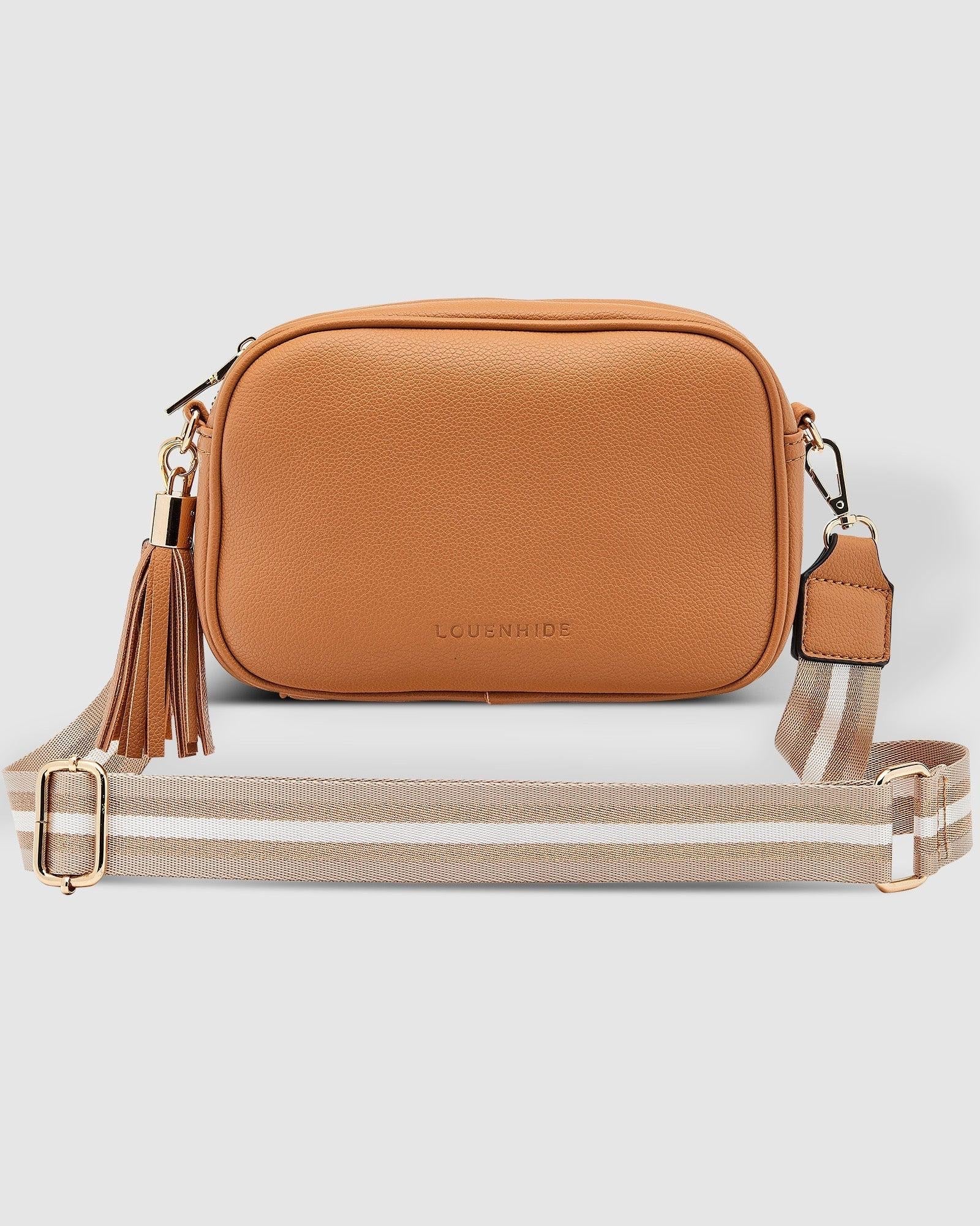 Jacinta Metallic Crossbody Bag for Women - Stylish Camel Leather Shoulder Purse - Perfect for Work, Travel & Everyday Use