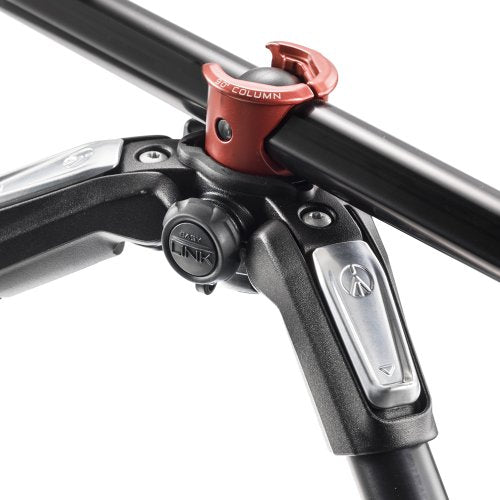 Manfrotto Aluminum 3-Section Tripod Stand with Quick Release Plate - Professional Camera Tripod for DSLR, Mirrorless, Video Cameras - Perfect for Photography, Videography, Travel & Outdoor Shooting (Black)