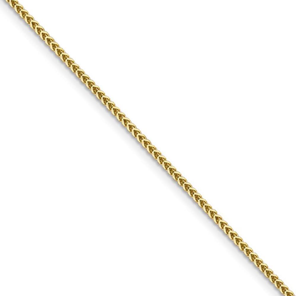 1.3mm 14k Yellow Gold Solid Franco Chain Necklace by Black Bow Jewelry - Perfect for Everyday Wear & Special Occasions