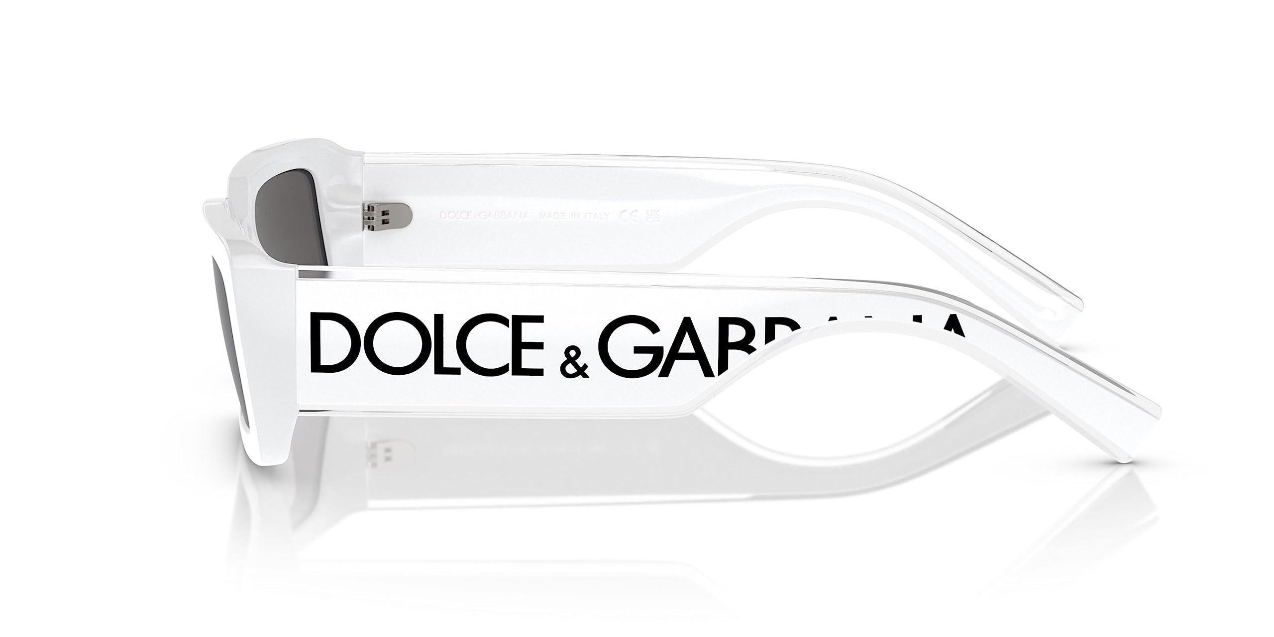 Dolce & Gabbana DG 6187 331287 White Plastic Rectangle Sunglasses with Grey Lens - Stylish UV Protection for Outdoor Activities & Fashion Statement