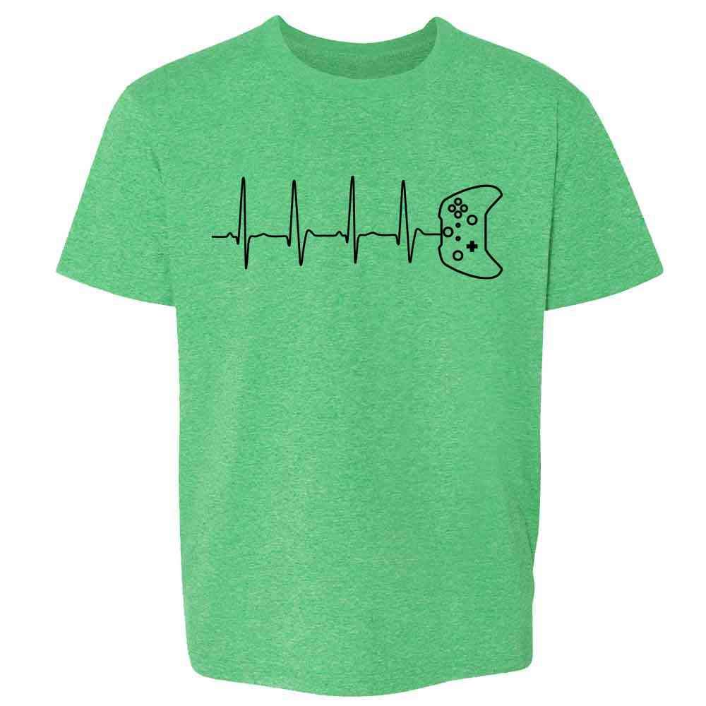 Pop Threads Gamer Heartbeat XB Video Game Controller T-Shirt for Youth & Kids - Perfect Gift for Boys & Girls Who Love Gaming | Great for Birthday Parties, Gaming Events & Casual Wear