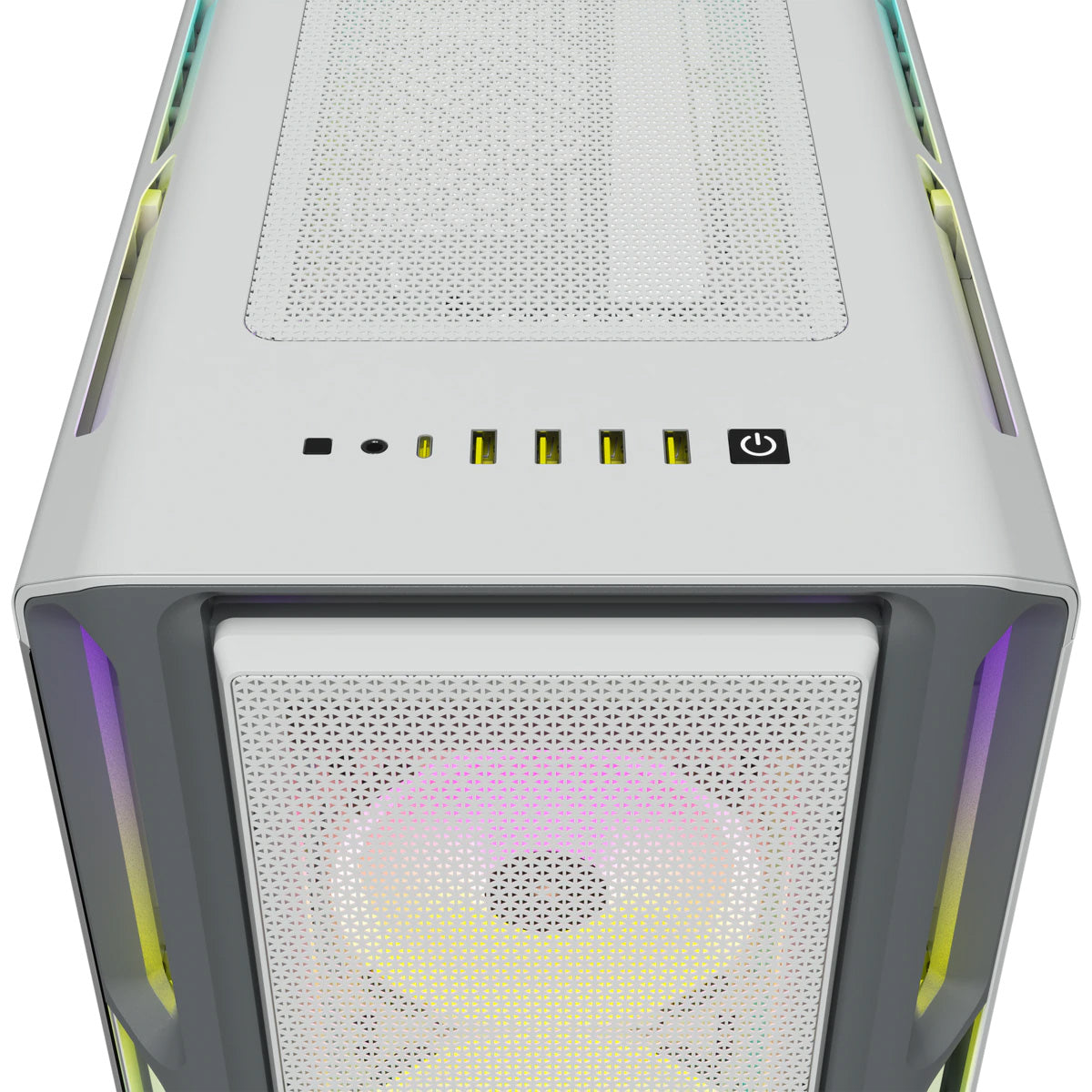 Corsair iCUE 5000T RGB Mid Tower PC Gaming Case - White | High Airflow Tempered Glass Design | Perfect for Gaming Rigs & Streaming Setups