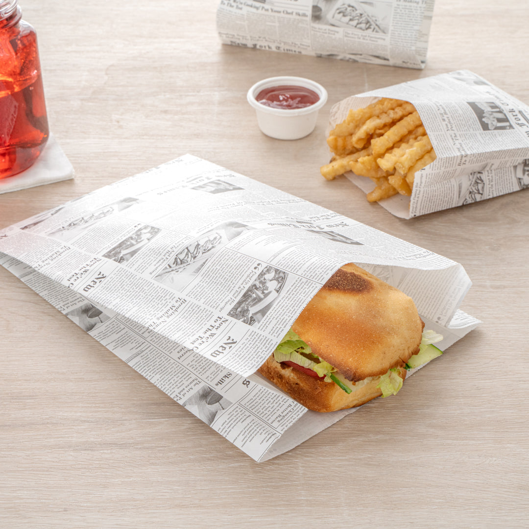 Eco-Friendly Newsprint Paper French Fry & Snack Bags - 7