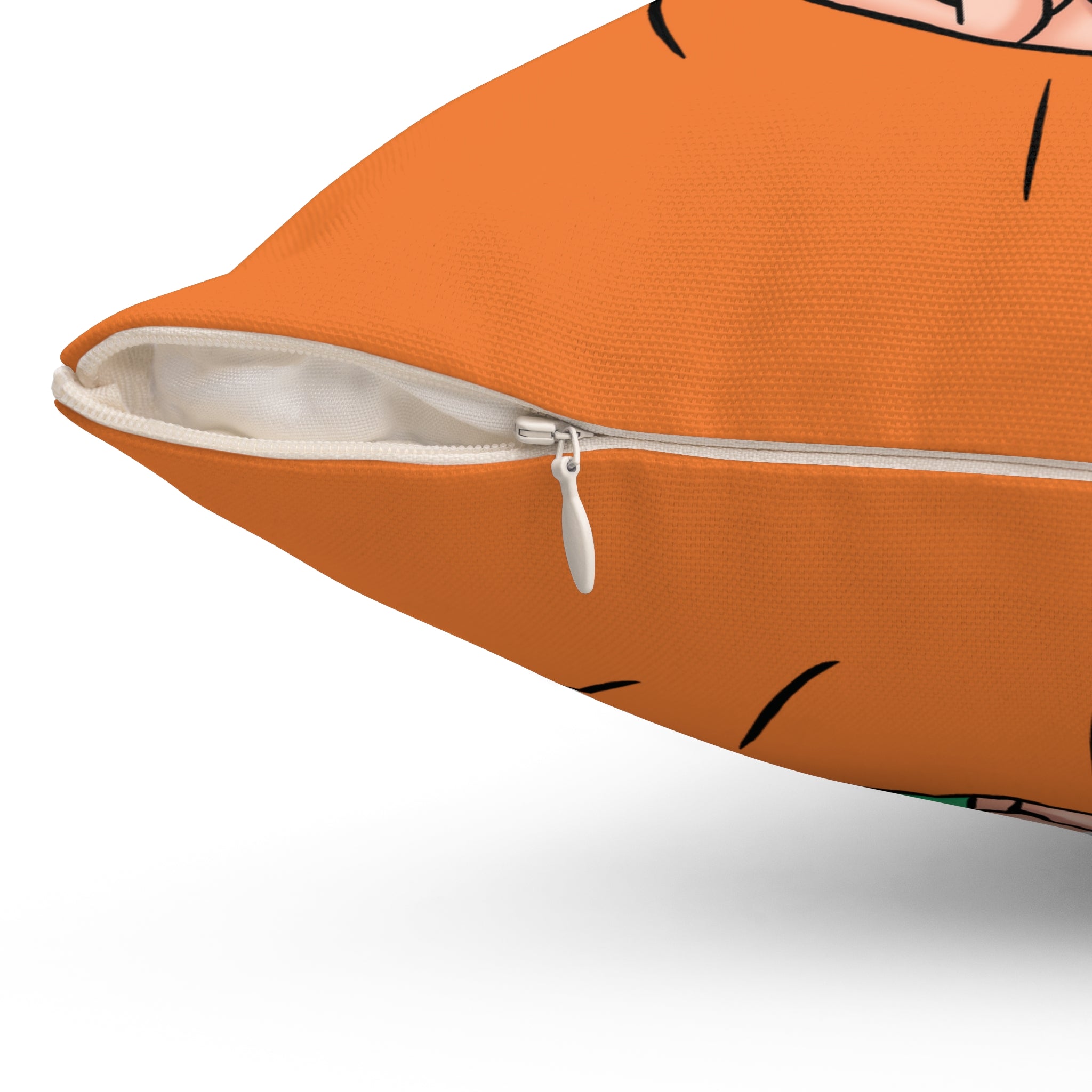 Archie O Lantern Halloween Decorative Square Pillow - Soft Spun Polyester Throw Pillow for Sofa, Bed, or Seasonal Home Decor