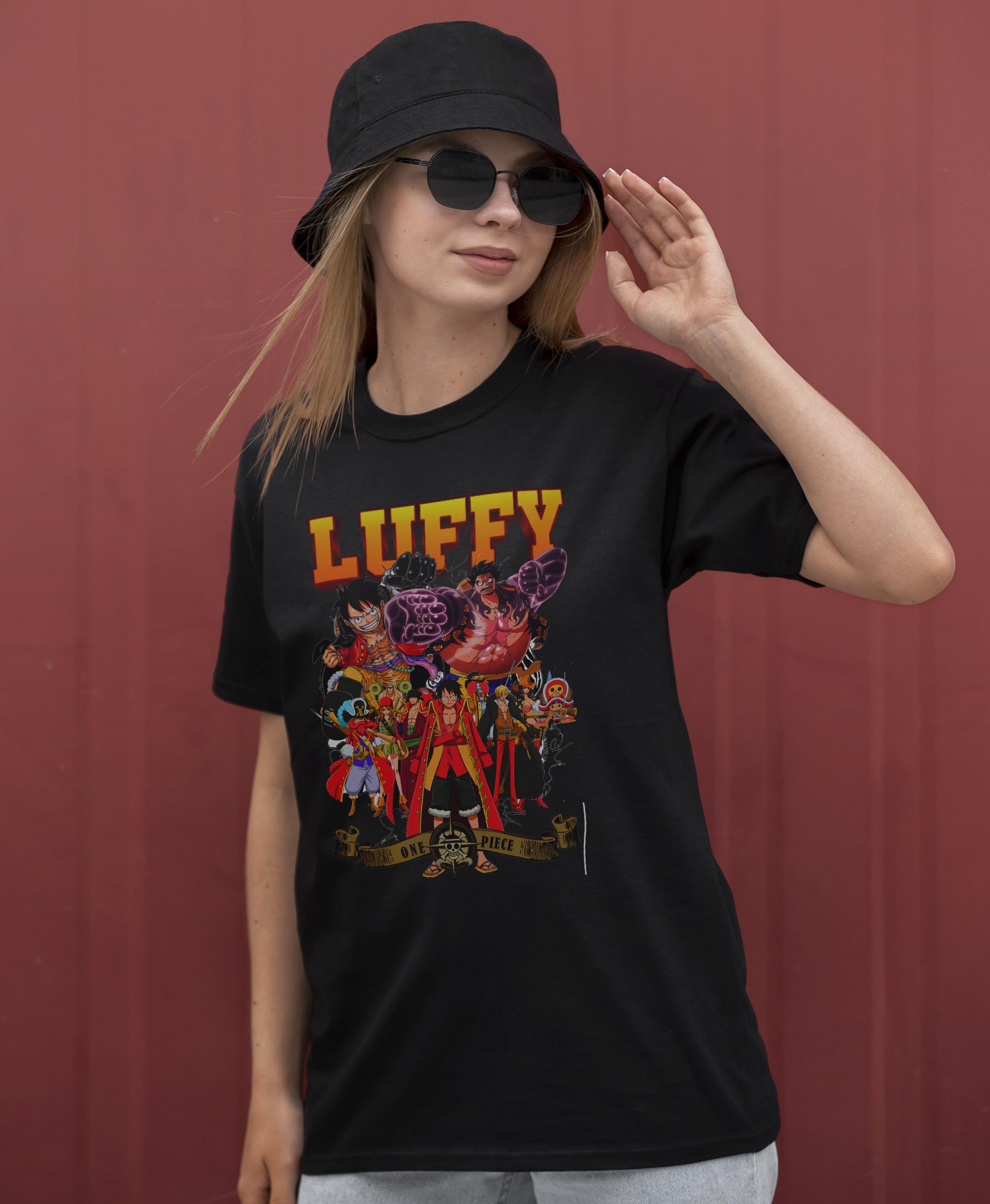 One Piece Luffy Anime Graphic T-Shirt - Unisex Cotton Tee for Men & Women - Perfect Anime Gift for Cosplay, Conventions & Casual Wear