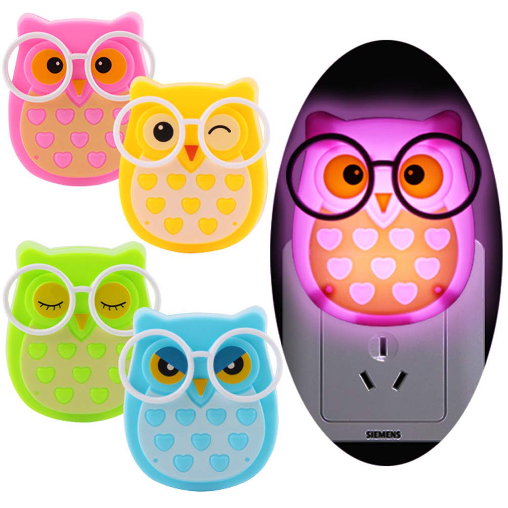 Uonlytech LED Owl Night Light for Kids - 2 Pack Auto Sensor Wall Lamp, Cute Baby Owl Shaped Night Light for Nursery, Bedroom, Hallway - Perfect Sleep Aid & Decorative Lighting for Children's Rooms