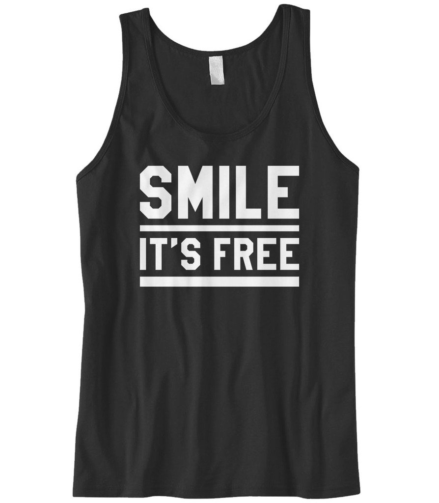 Cybertela Men's Smile It's Free Graphic Tank Top - Comfortable Casual Summer Tee for Gym, Beach & Everyday Wear