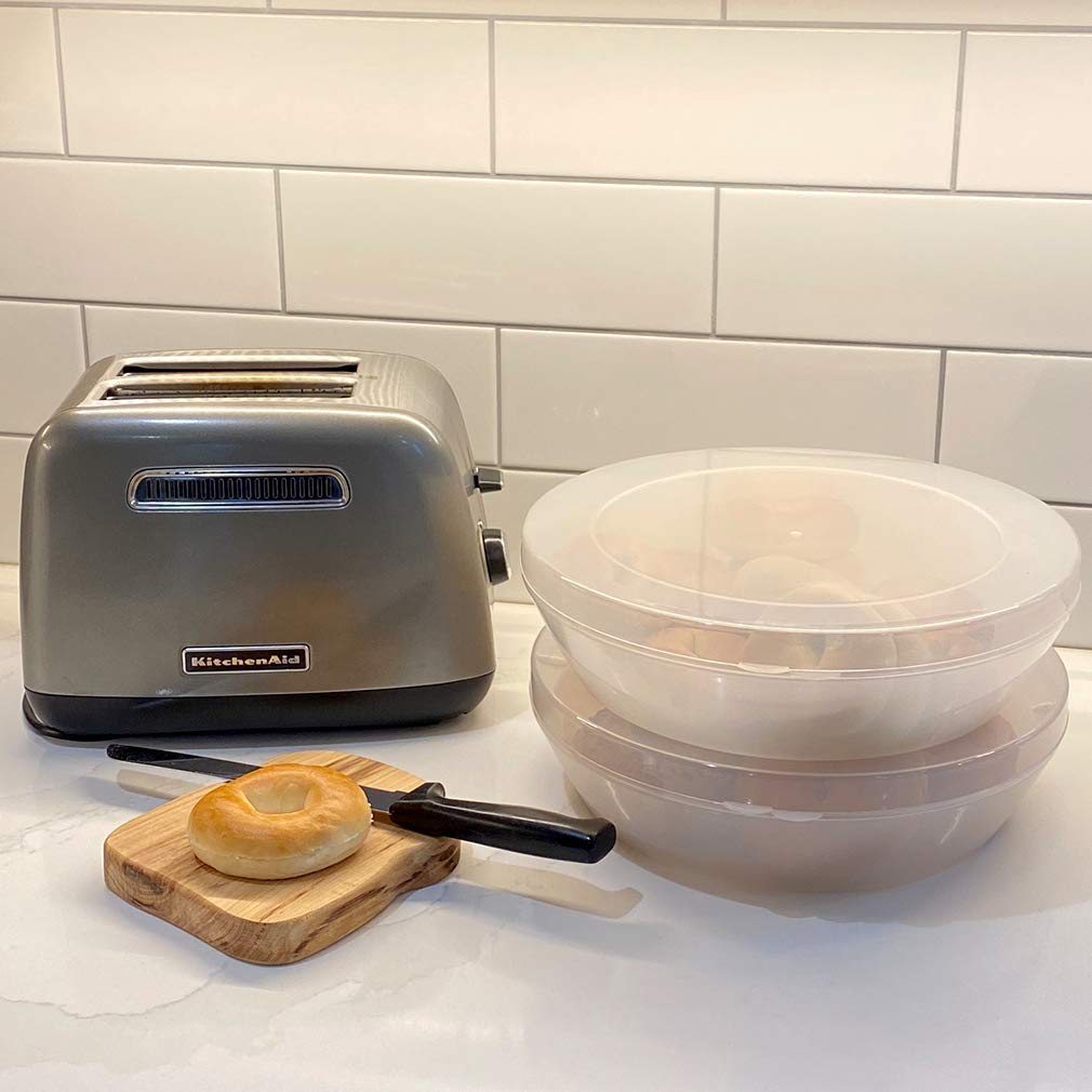 Evelots 2-Pack Pie Keeper with Hinged Lid - Airtight Cookie, Donut, Cupcake & Bagel Storage Container - Fridge & Freezer Safe - Easy Carry & Freshness Protection - Perfect for Baking, Parties & On-the-Go Snacks