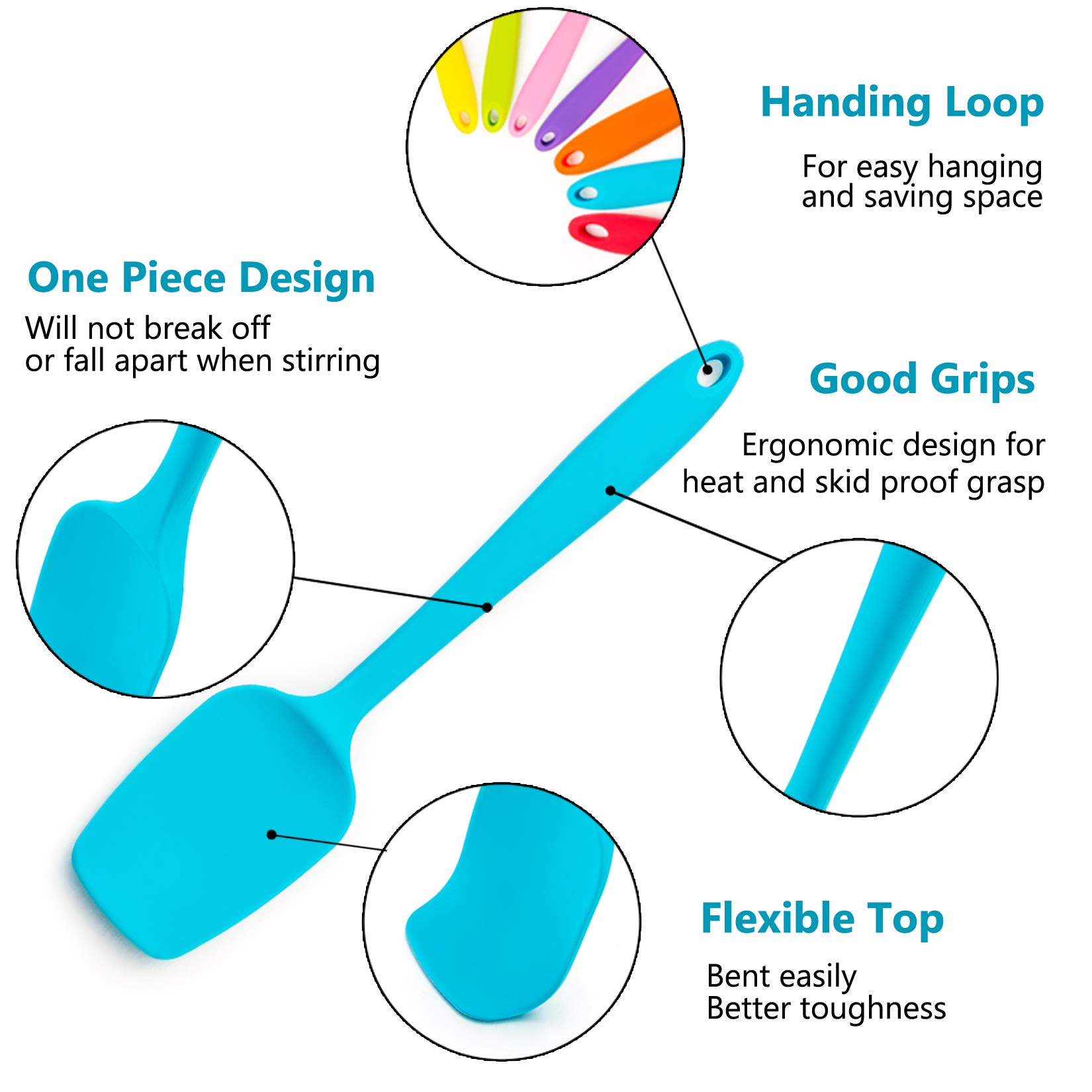 Premium 7-Piece Silicone Spatula Set - Heat-Resistant Kitchen Utensils for Non-Stick Cookware, Baking & Mixing | Seamless Flexible Design, Dishwasher Safe, Multi-Color | Perfect for Home Chefs, Bakers & Cooking Enthusiasts