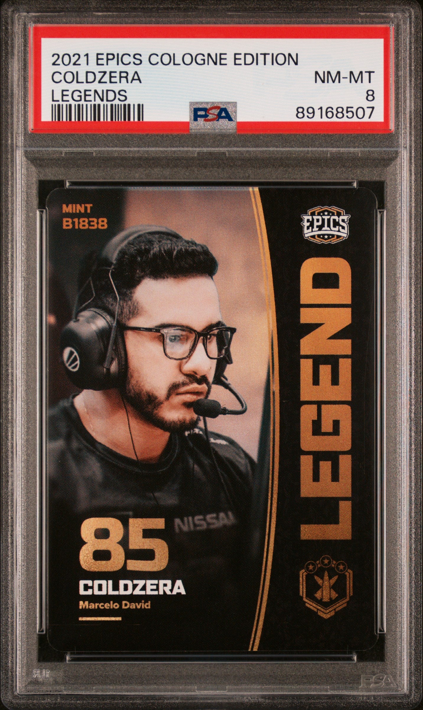 PSA 8 Graded Coldzera #B1838 CS:GO Legends 2021 Epics Cologne Edition - Rare Collectible for Gaming Fans & Esports Enthusiasts