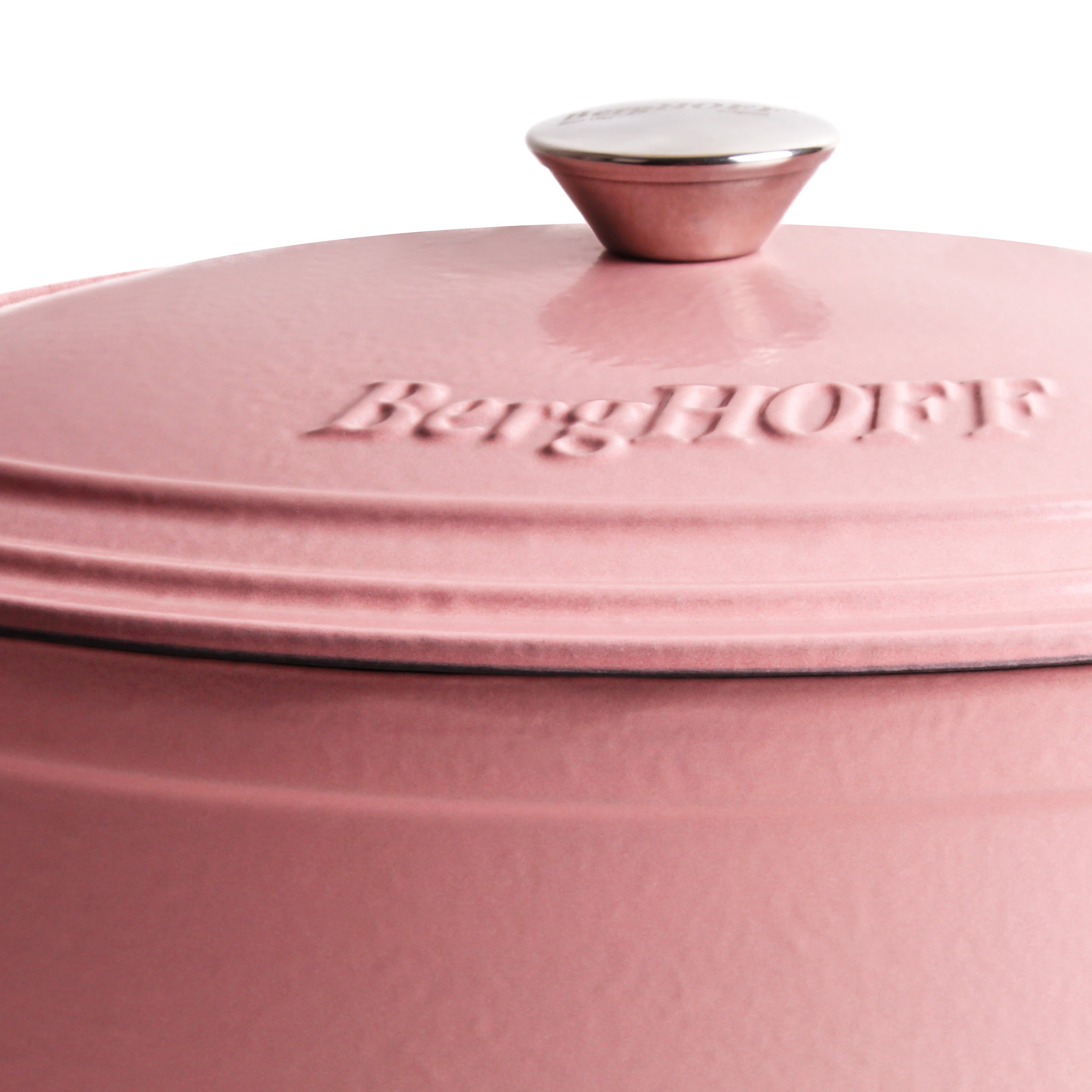 BergHOFF Neo 4-Piece Cast Iron Cookware Set - 5qt & 8qt Dutch Ovens with Matching Lids, Pink Enameled - Perfect for Baking, Braising & Slow Cooking at Home or Camping