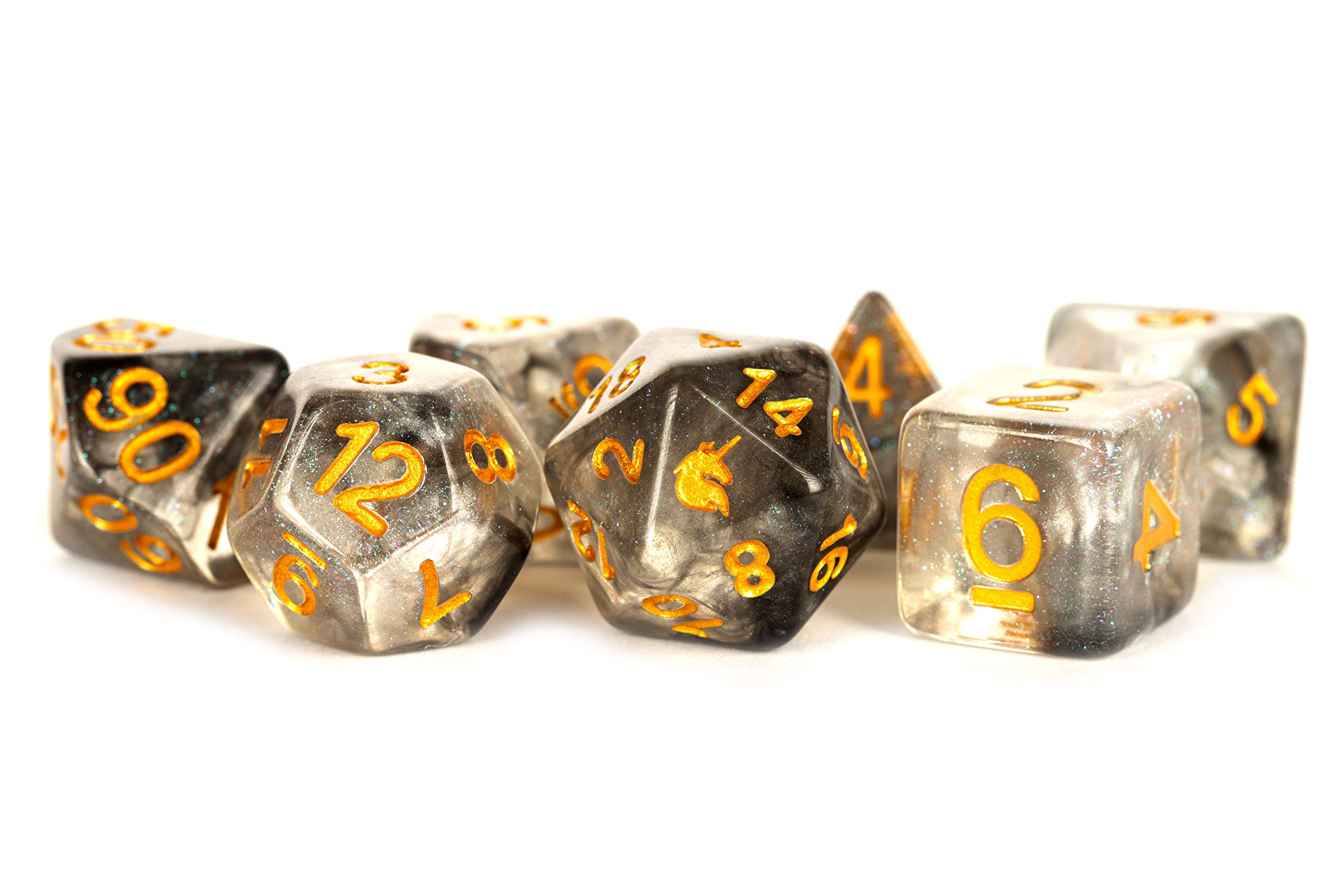 Unicorn Resin Polyhedral Dice Set - Rogue Rage (7-Piece) for D&D, RPG, and Tabletop Gaming | Fantasy Role-Playing Accessories