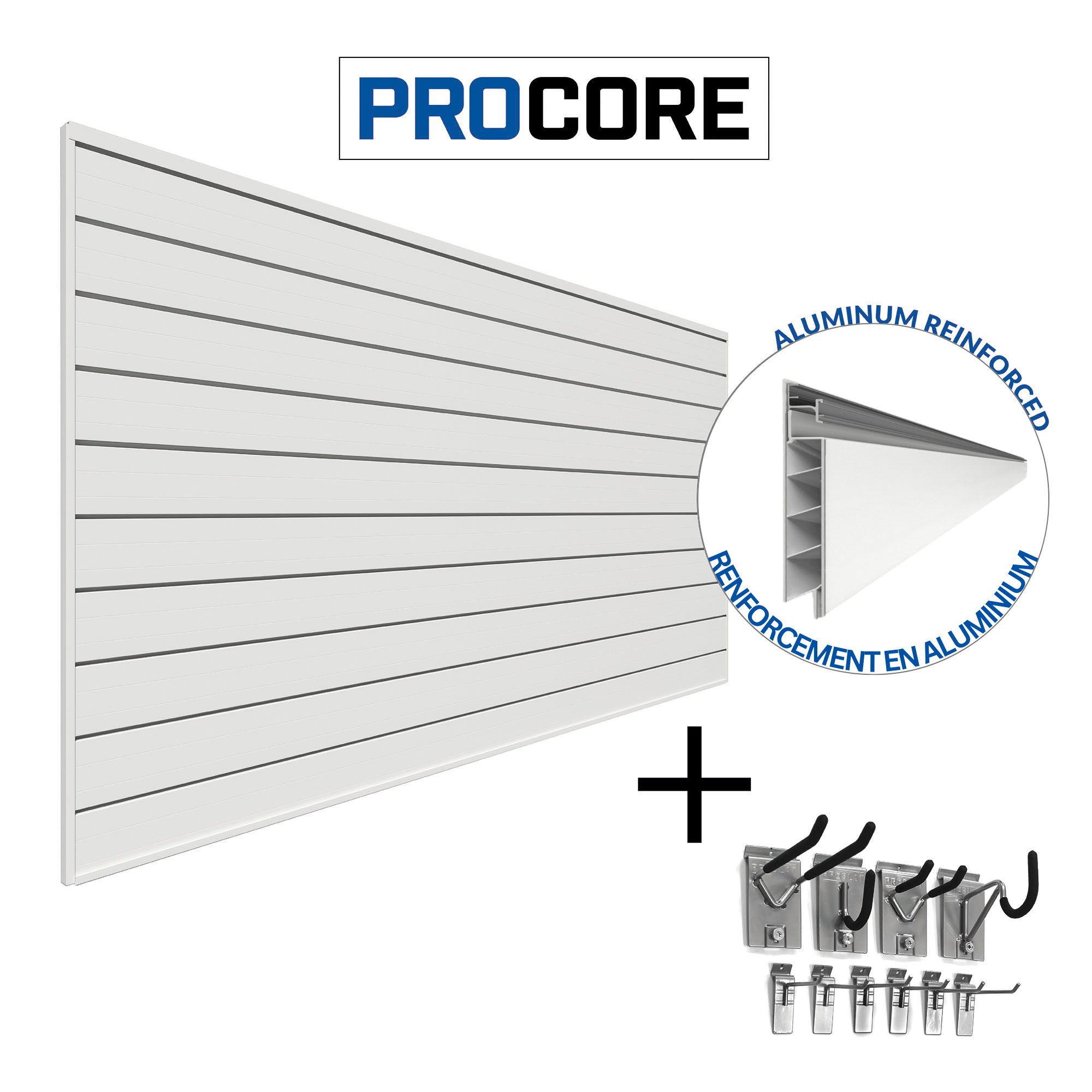 PROCORE Slatwall Mini Bundle - Retail Display Shelving System for Stores & Boutiques - Perfect for Organizing and Showcasing Products in Small Spaces