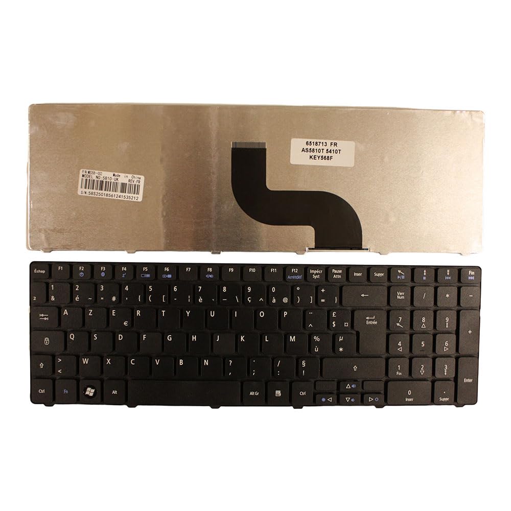 Replacement French Layout Black Laptop Keyboard for Acer Aspire 5810T - Compatible with Other Laptops - Perfect for Typing, Gaming & Office Work