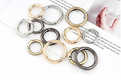 8pcs Black Gun Spring O Ring, 1 Inch (2.5cm) Round Carabiner Snap Clip Trigger Spring Keyring Buckle - Durable O Ring for Bags, Purses, Backpacks, Keychains & Outdoor Gear - Perfect for Camping, Hiking, Travel & Everyday Carry Accessories