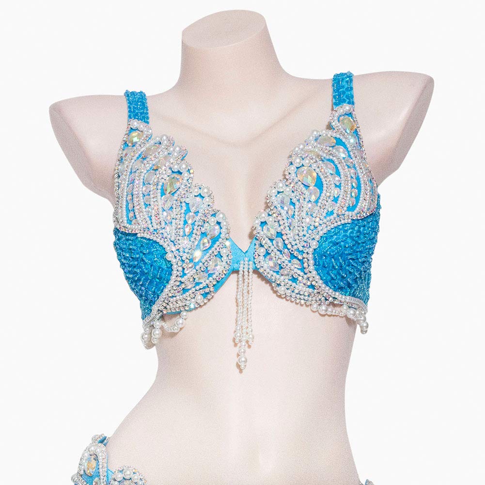 ROYAL SMEELA Women's Belly Dance Costume Set - Sexy Belly Dance Bra & Belt Outfit for Professional Performances, Halloween, Carnival & Cosplay
