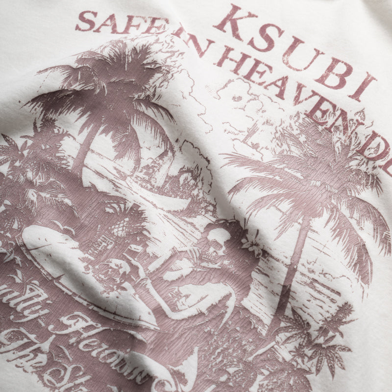 Ksubi Paradiso Cut Off Vintage White T-Shirt - Stylish Distressed Tee for Men & Women - Perfect for Casual Outfits, Streetwear & Summer Fashion