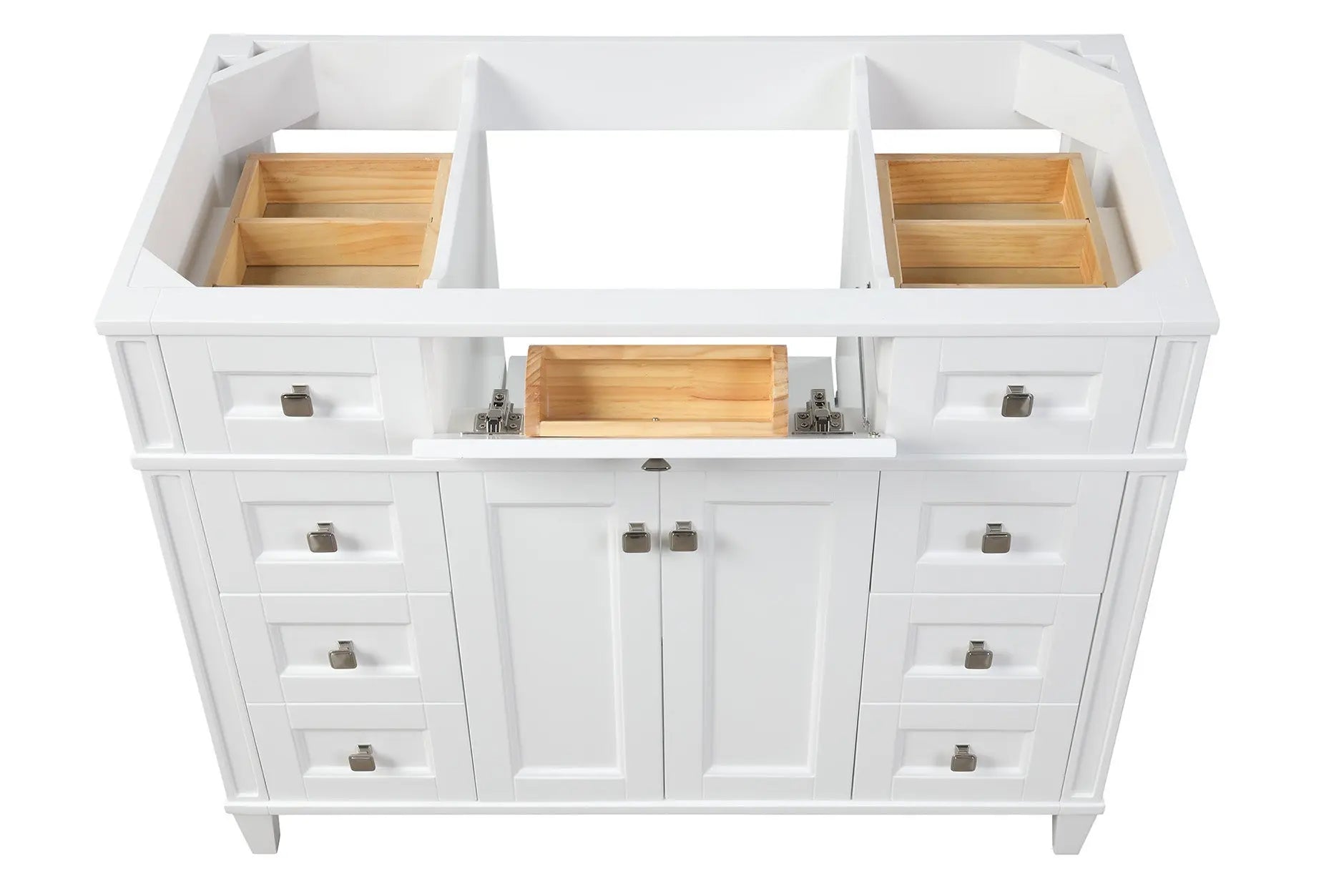 Kensington 41.5 Inch Solid Wood Bathroom Vanity in Bright White - Cabinet Only | Perfect for Modern Master Bath & Powder Room Remodeling