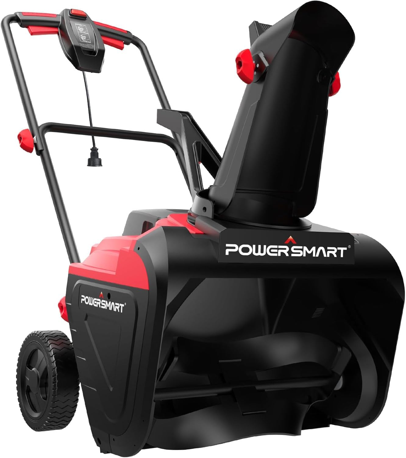 PowerSmart 21 Inch Electric Snow Blower - 15 Amp Motor, 2100 RPM, 30 Feet Snow Throwing Distance with LED Light - Corded Snow Blower for Driveway, Sidewalk & Home Use in Winter Storms