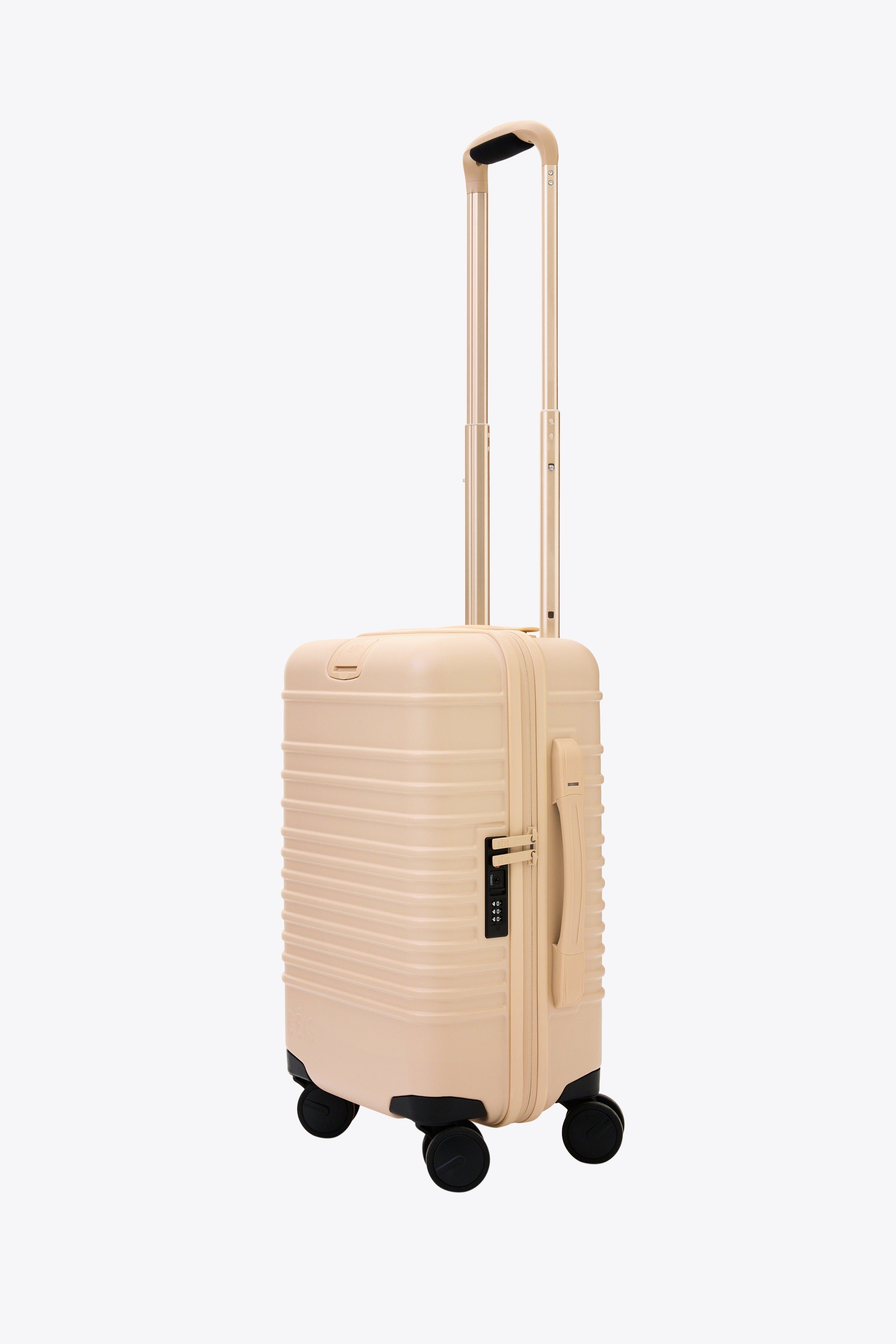 Beige Small Carry On Roller Luggage - Lightweight Compact Travel Suitcase for Airplane, Business Trips & Weekend Getaways