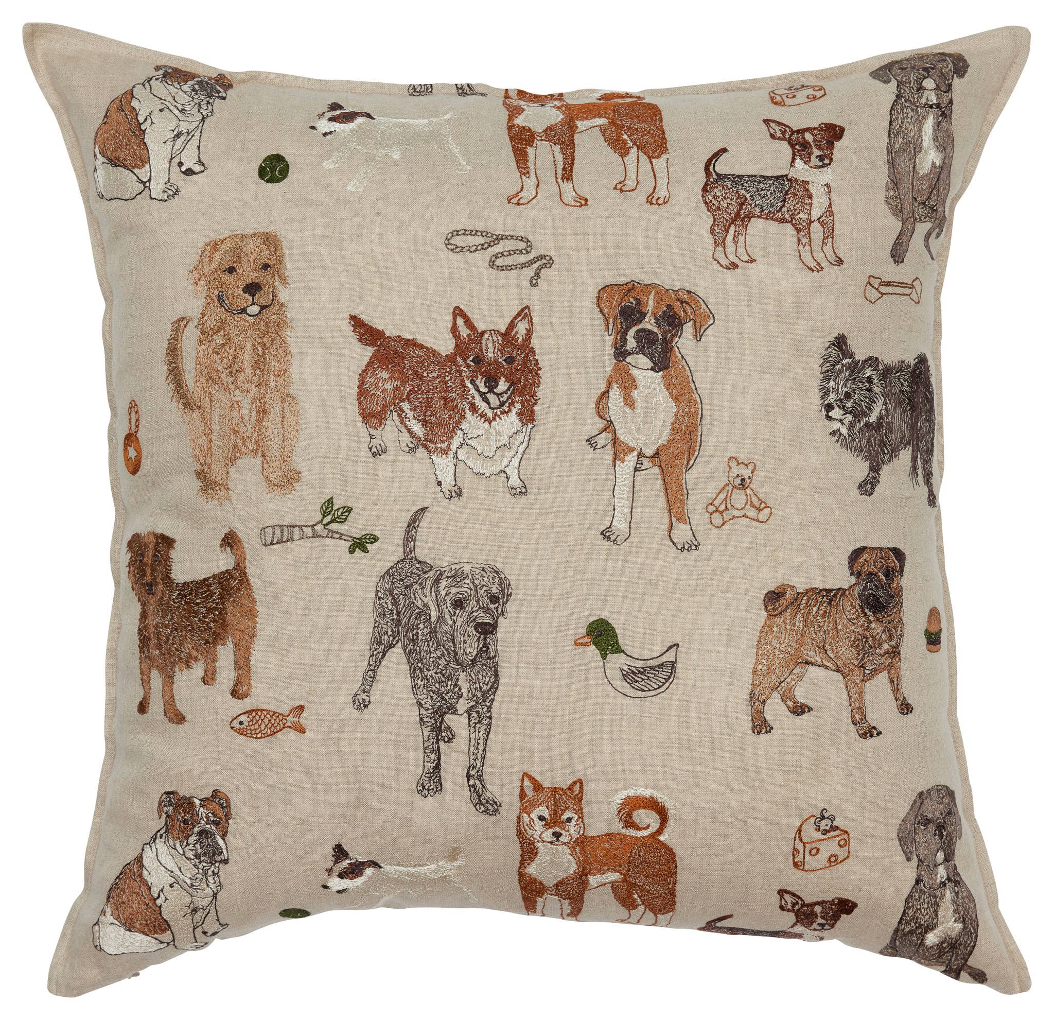 Coral & Tusk Dog and Toy Themed Pillow - Cozy Home Decor for Pet Lovers, Perfect for Living Room, Bedroom or Nursery
